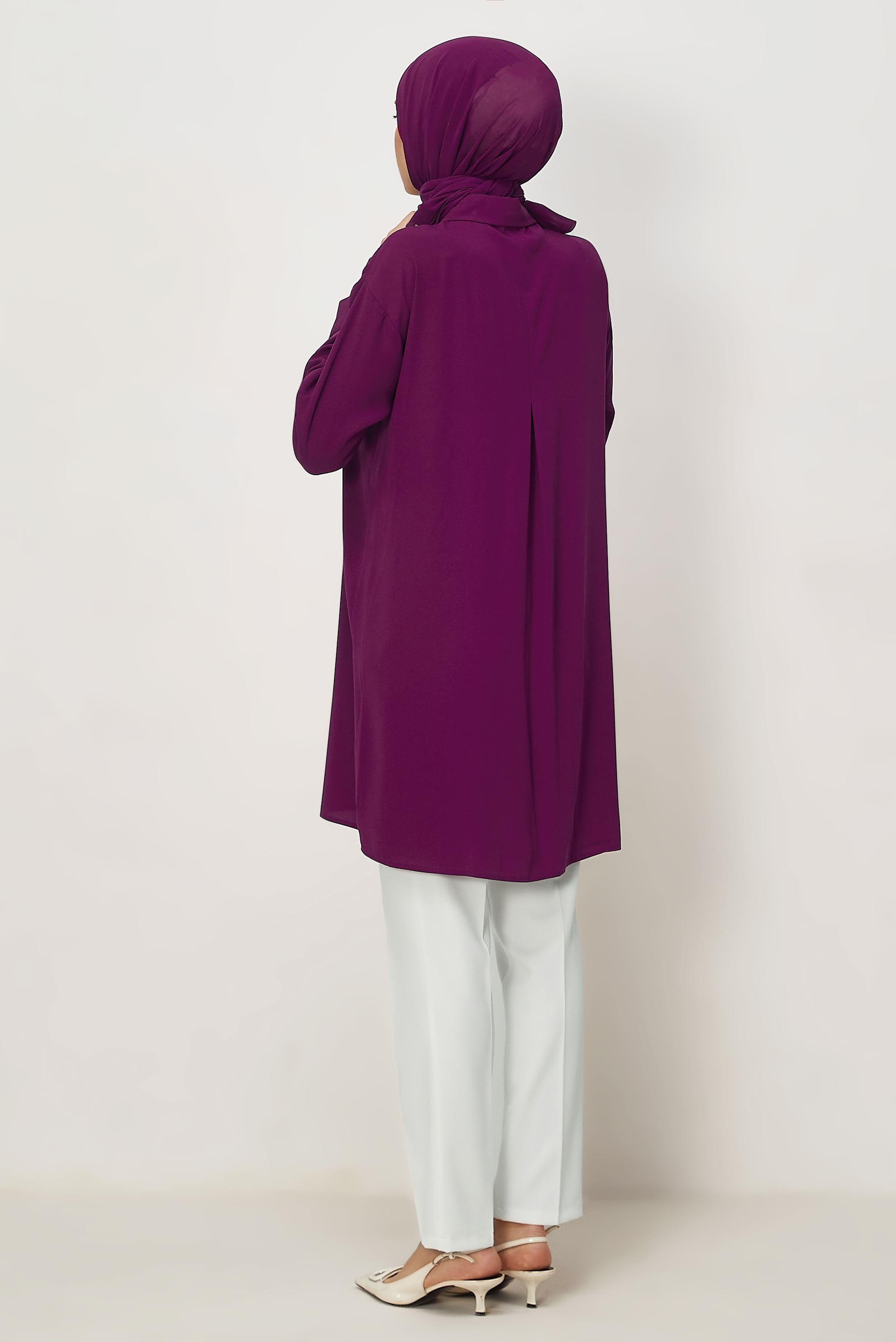 Hijab clothing BEIGE STUD DETAILED TUNIC 45655