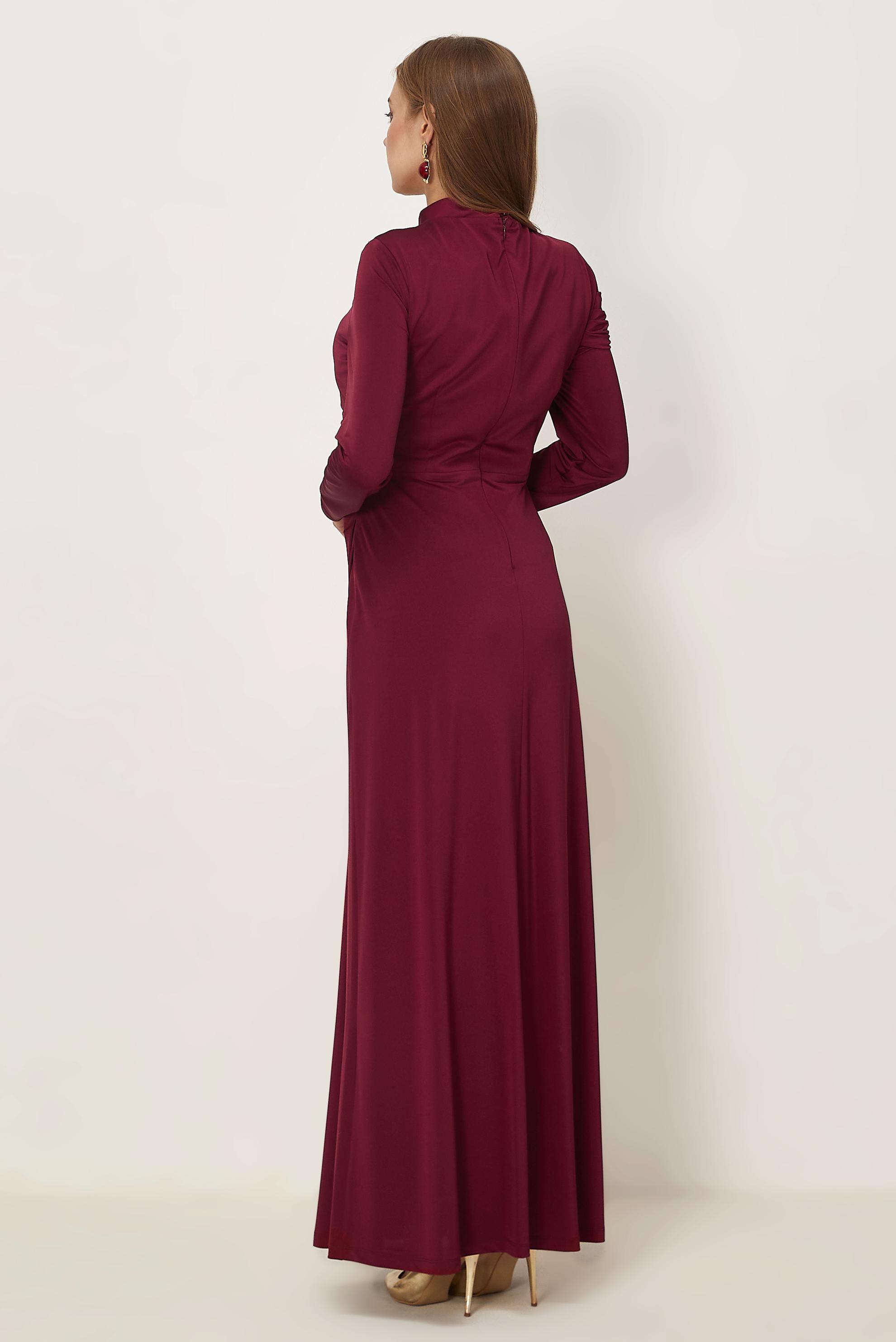 Vêtements hijab BEIGE ROBE EN SATIN DÉTAILLÉE DRAPÉE 50541