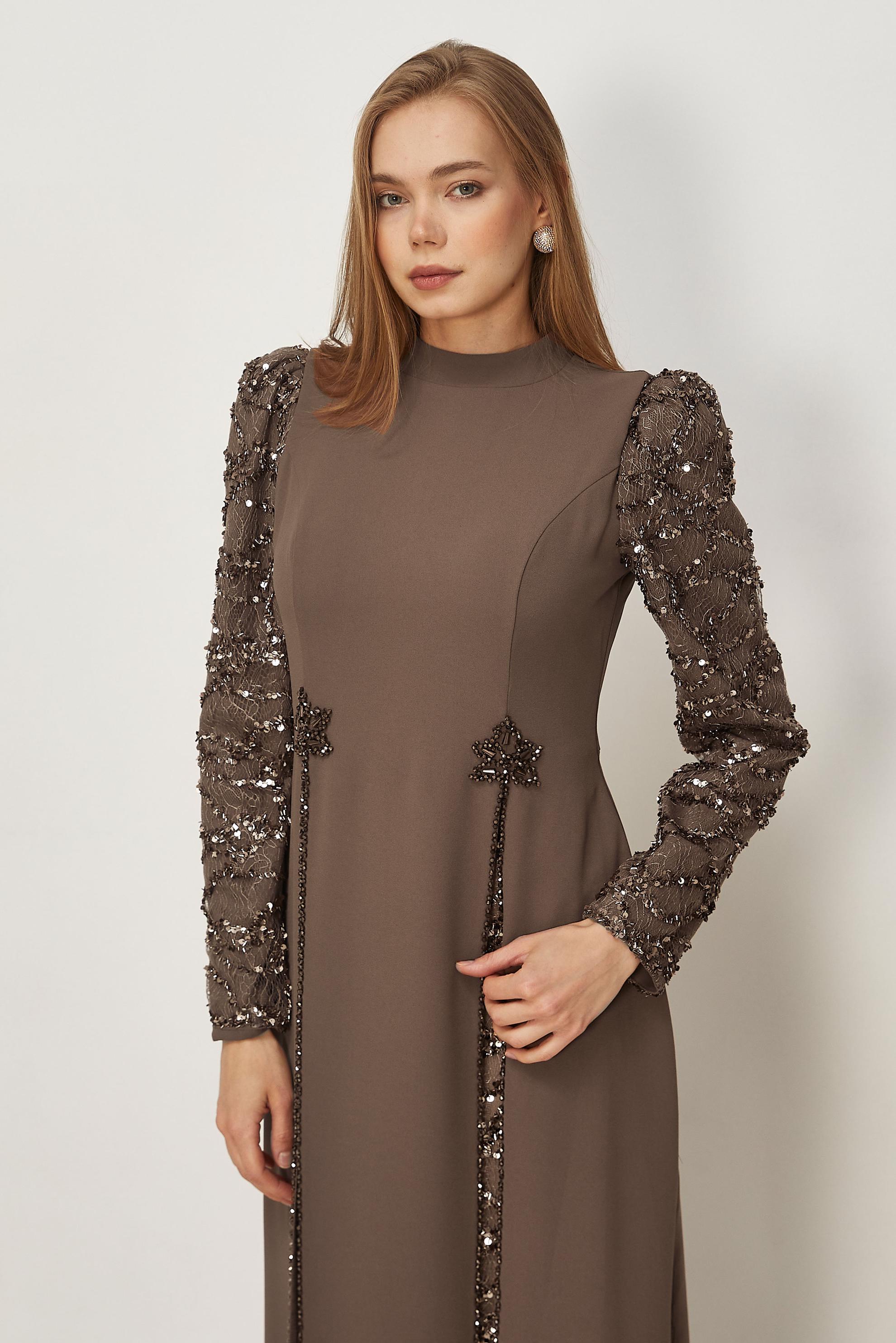 Vêtements hijab VISON ROBE BRODÉE DE PAILLETTES 50555