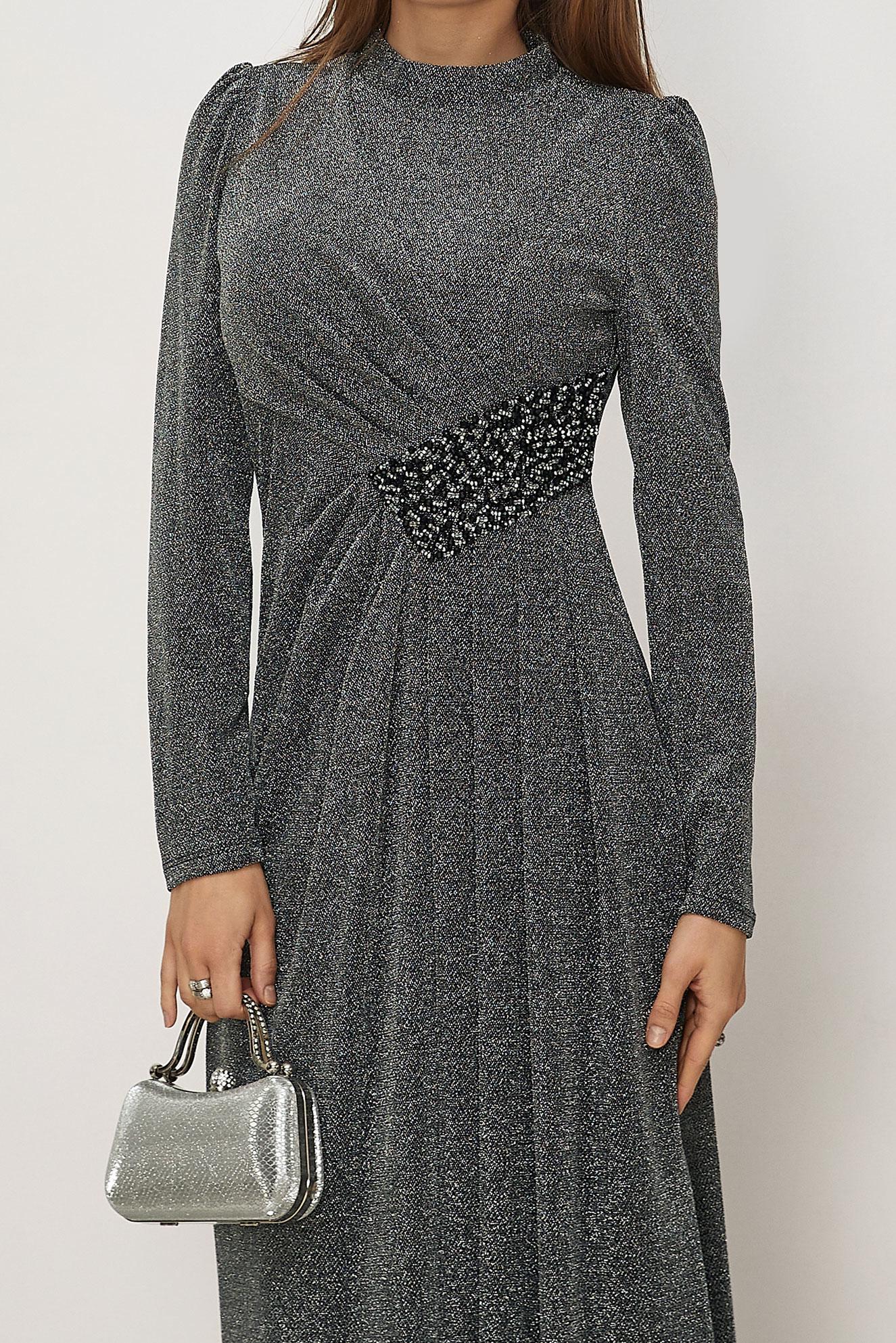 Vêtements hijab NOIR ROBE DE SOIRÉE BRODÉE DE PERLES 50535