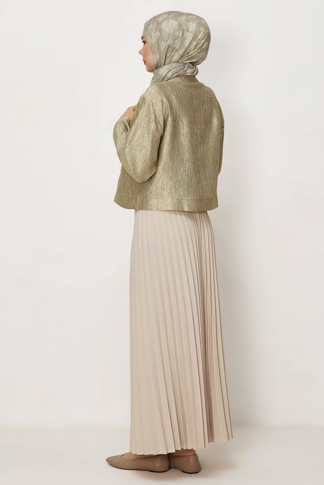 Hijab-Kleidung GOLD BLUSE MIT TASCHENDETAIL 45758 - ALVİNA