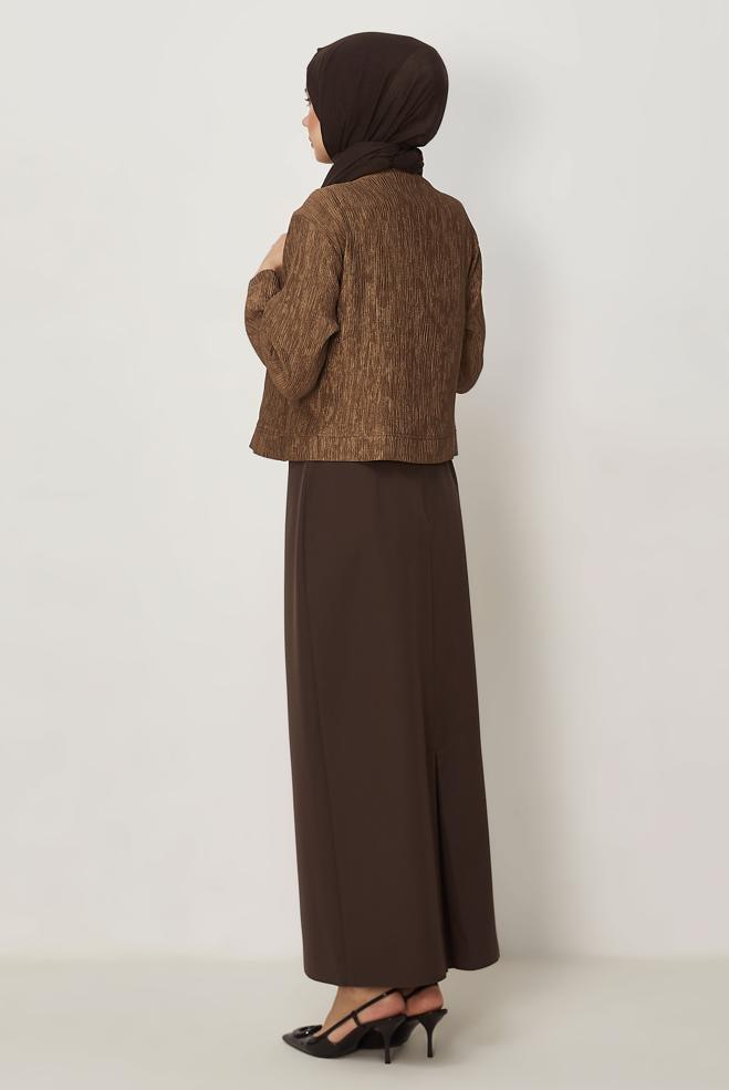 Hijab-Kleidung BRAUN BLUSE MIT TASCHENDETAIL 45758 - ALVİNA