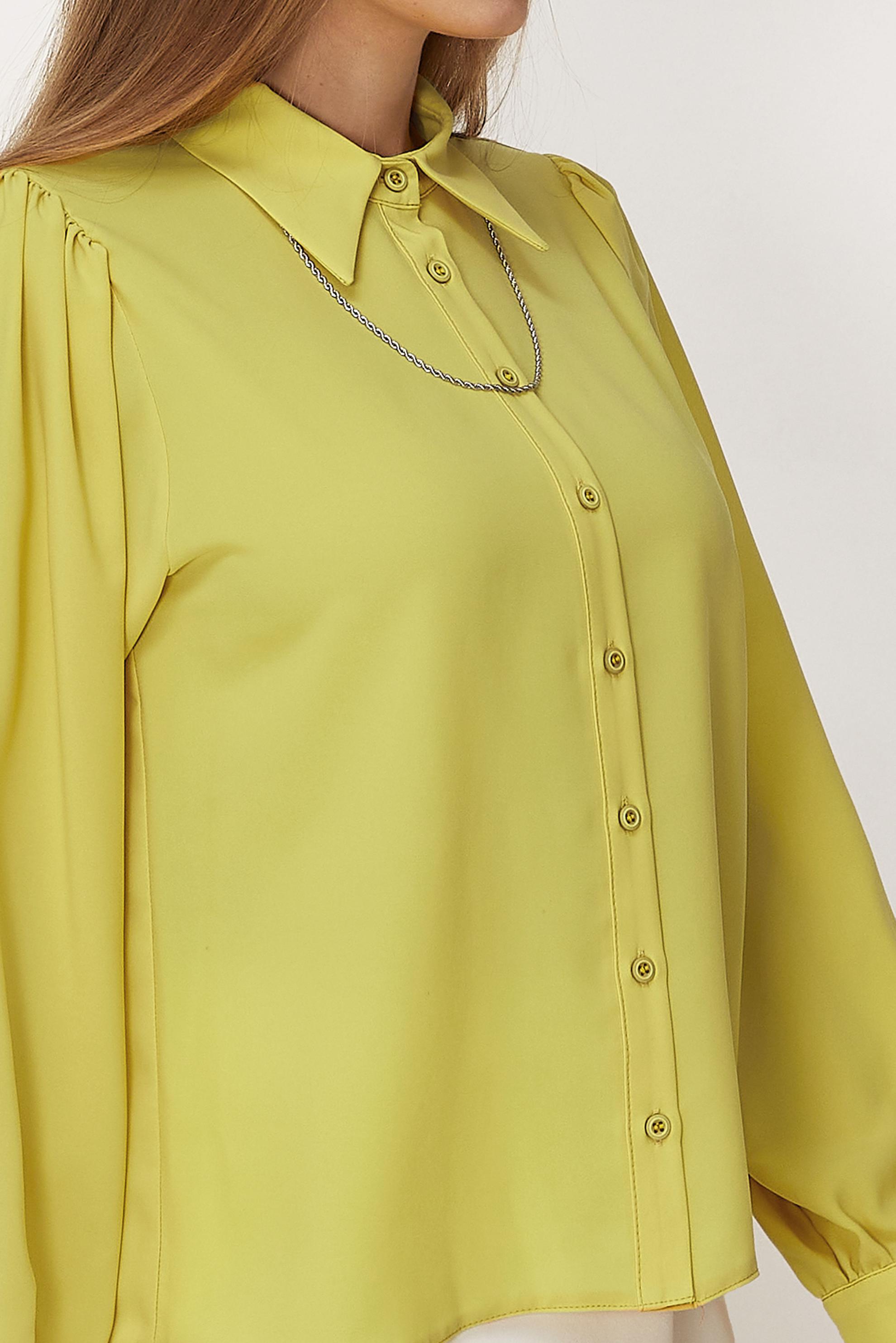 Hijab-Kleidung GELB BLUSE MIT HEMDKRAGEN 46441