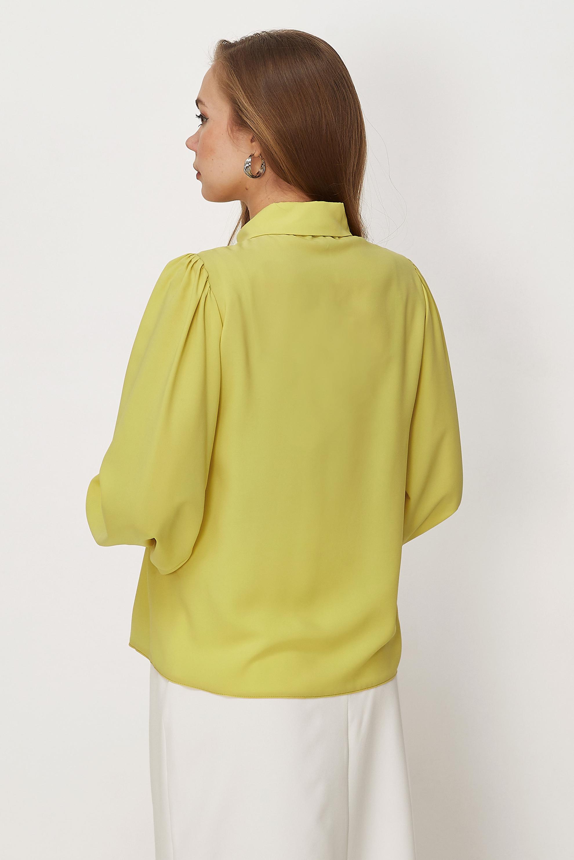 Hijab-Kleidung GELB BLUSE MIT HEMDKRAGEN 46441