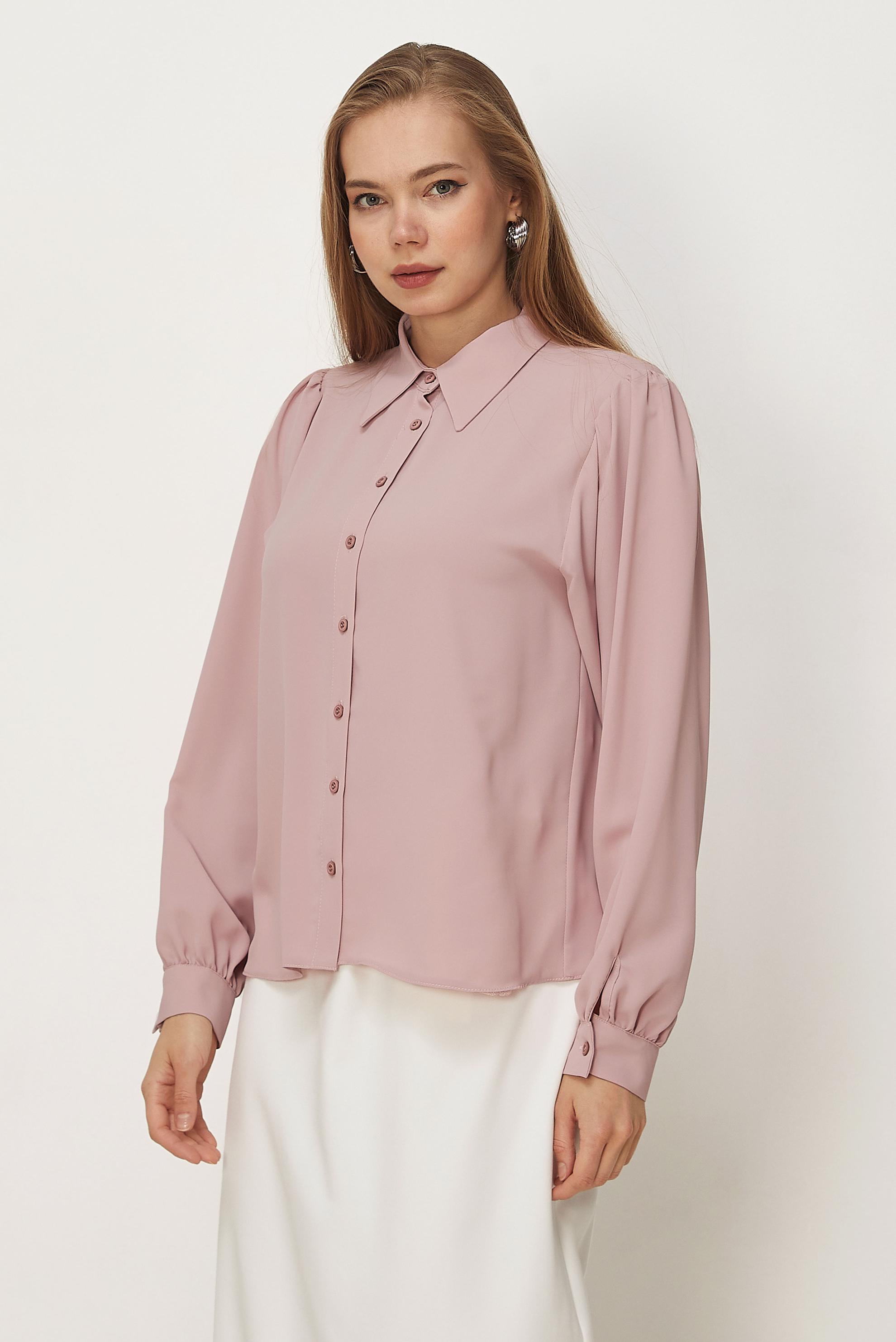 Hijab-Kleidung PULVER BLUSE MIT HEMDKRAGEN 46441