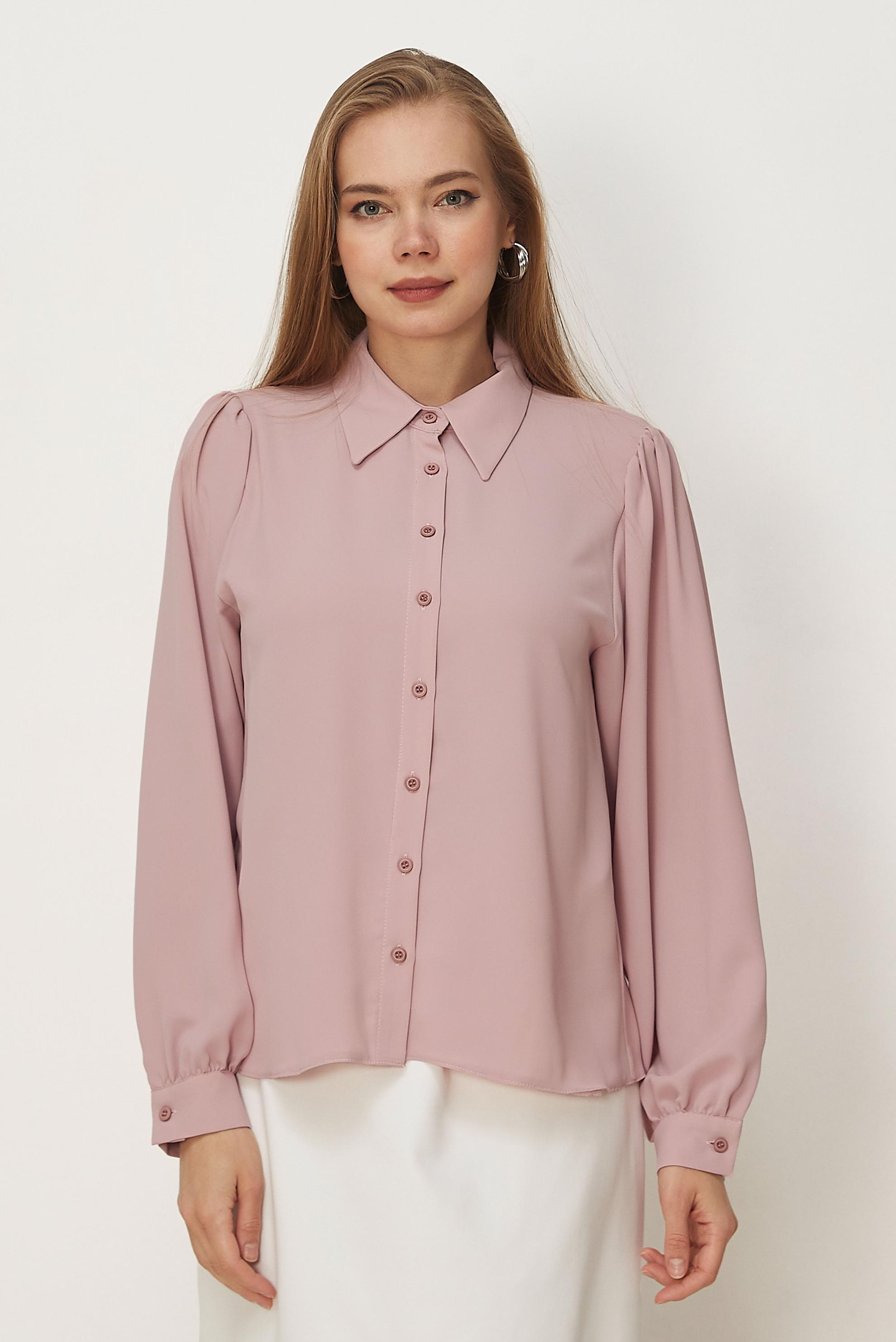 Hijab-Kleidung PULVER BLUSE MIT HEMDKRAGEN 46441