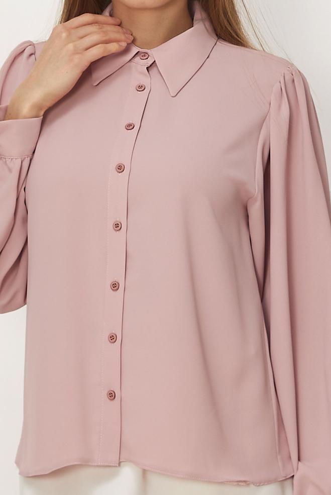 Hijab-Kleidung PULVER BLUSE MIT HEMDKRAGEN 46441 - ALVİNA