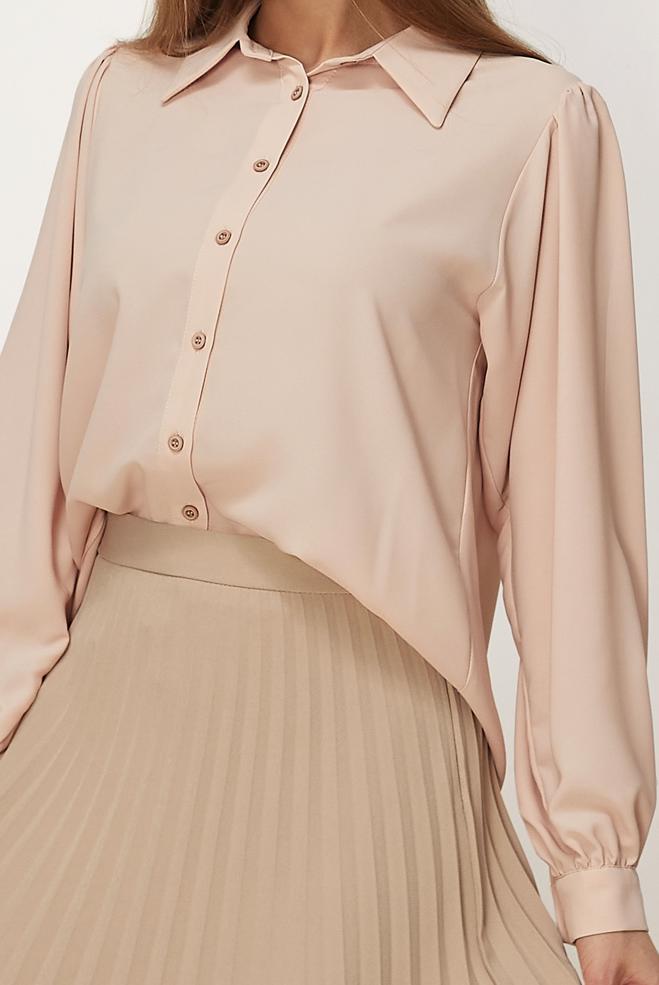 Hijab-Kleidung PULVER BLUSE MIT HEMDKRAGEN 46441 - ALVİNA