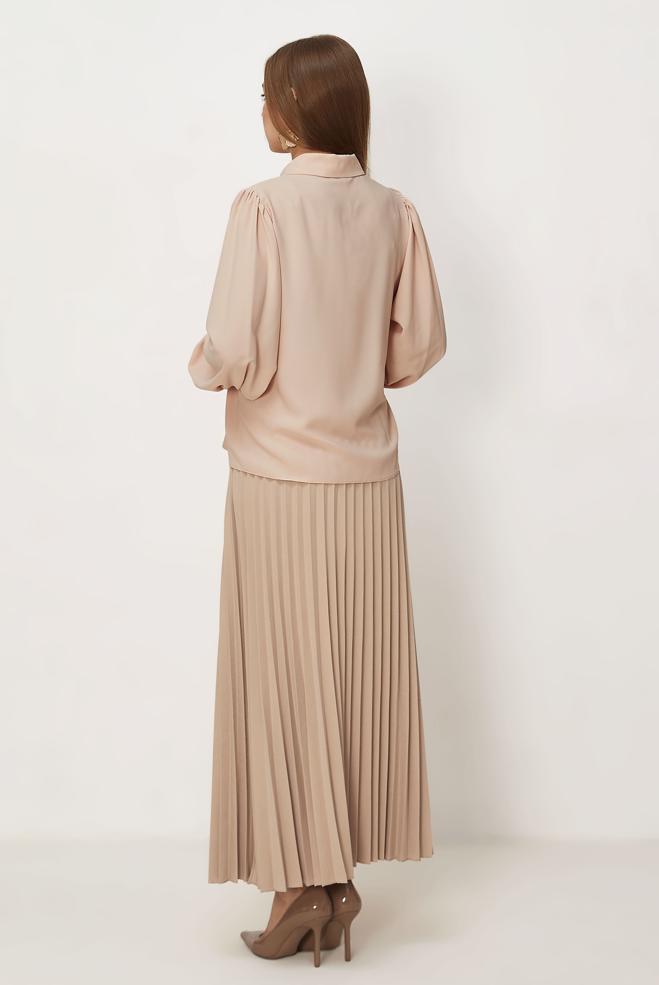 Hijab-Kleidung PULVER BLUSE MIT HEMDKRAGEN 46441 - ALVİNA