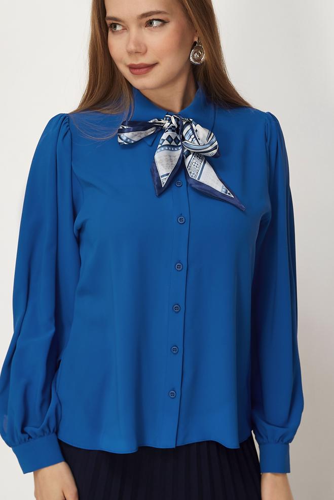 Hijab-Kleidung NAVY BLAU BLUSE MIT HEMDKRAGEN 46441 - ALVİNA
