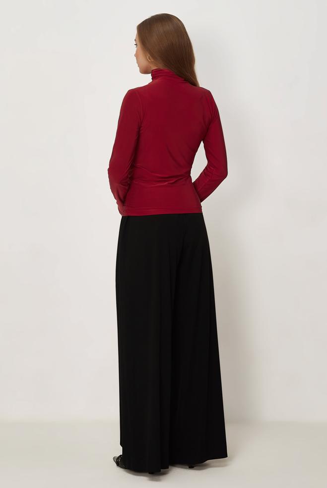 Hijab-Kleidung ROT DRAPIERTE BLUSE 46467 - ALVİNA