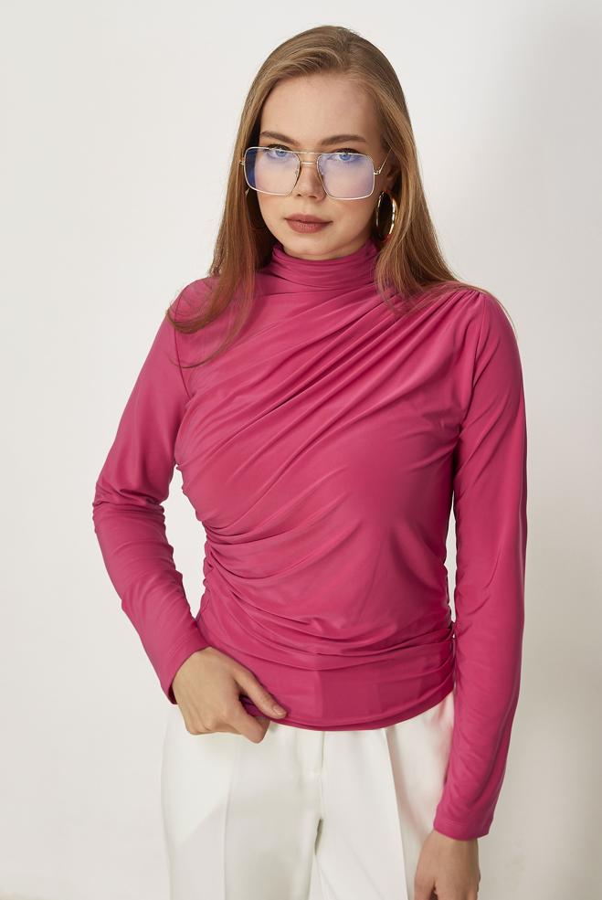 Tesettür giyim  DRAPELİ BLUZ 46467 - ALVİNA