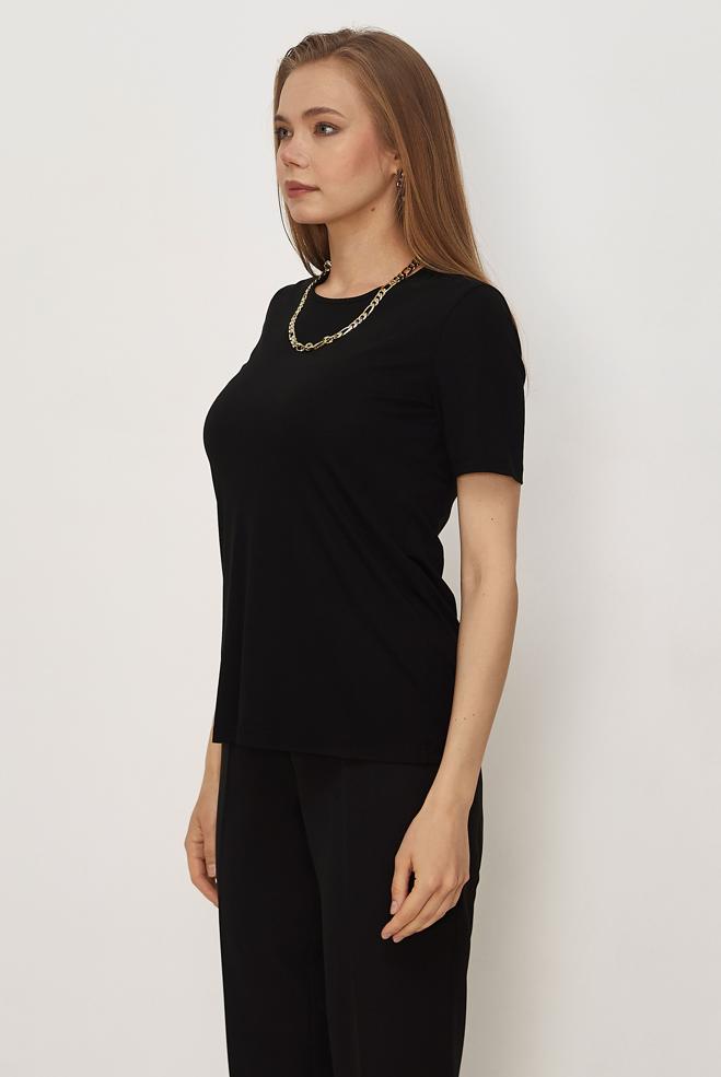 Tesettür giyim SİYAH KISA KOLLU BLUZ 46495 - ALVİNA