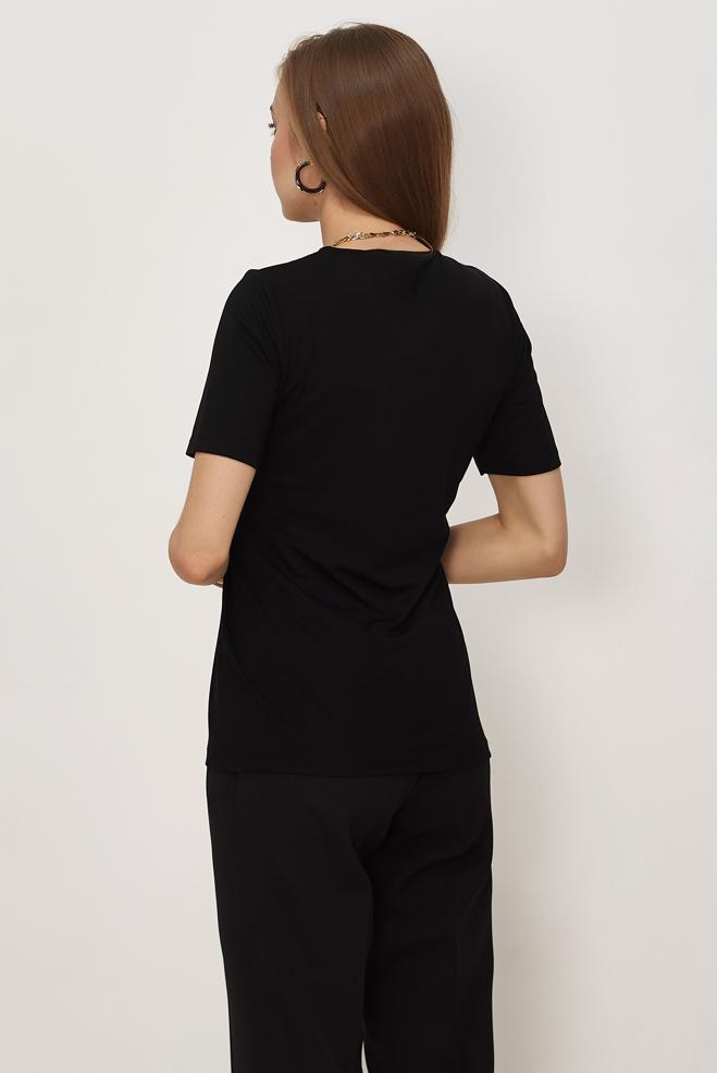 Tesettür giyim SİYAH KISA KOLLU BLUZ 46495 - ALVİNA