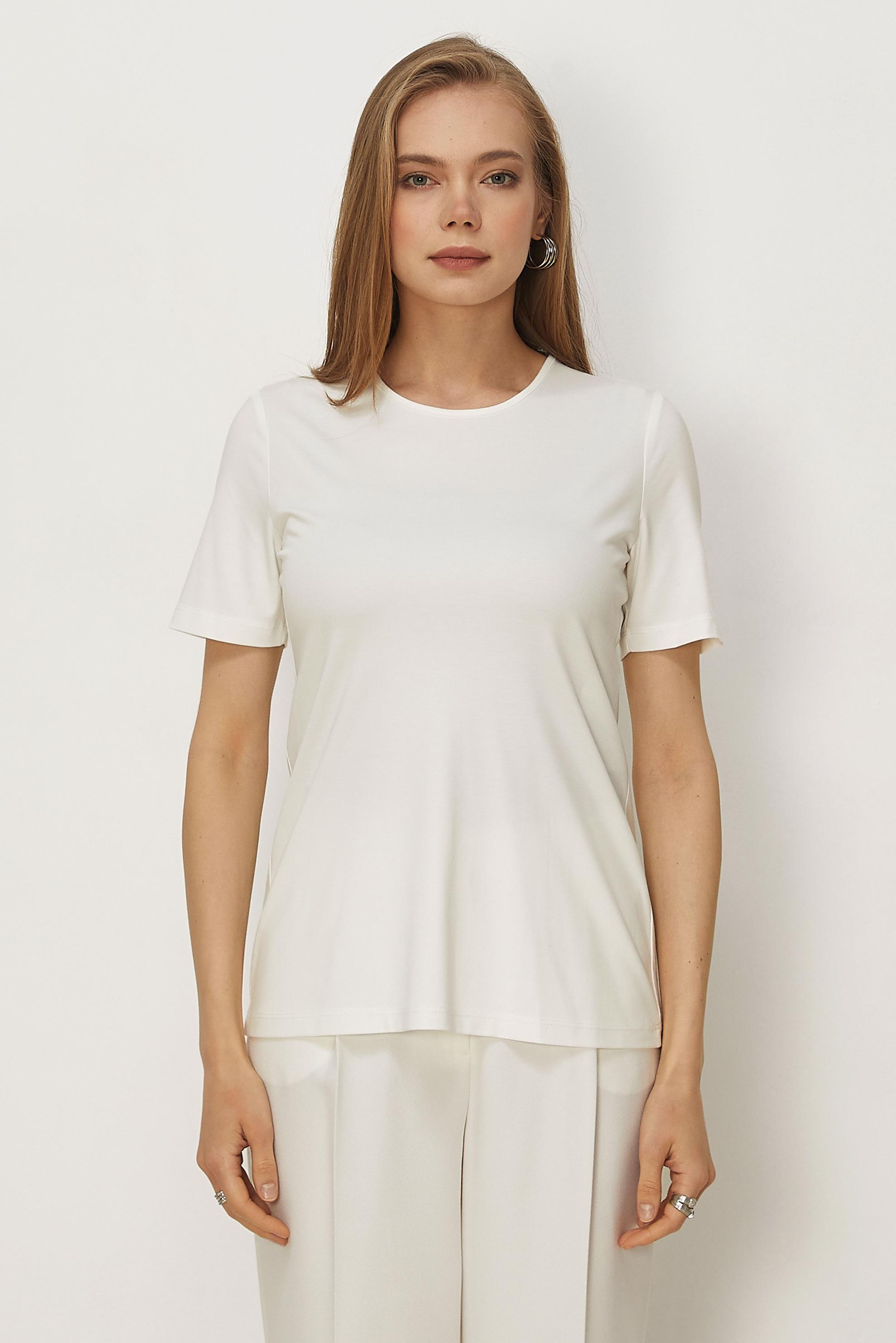 Tesettür giyim BEYAZ KISA KOLLU BLUZ 46495