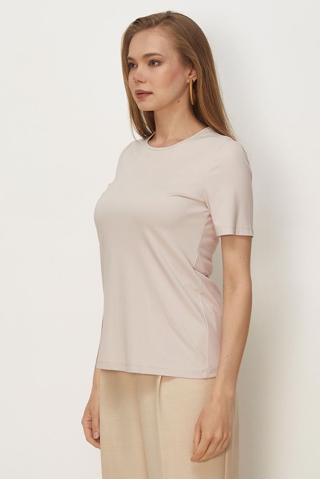 Tesettür giyim EKRU KISA KOLLU BLUZ 46495 - ALVİNA