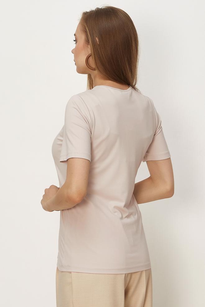 Tesettür giyim EKRU KISA KOLLU BLUZ 46495 - ALVİNA