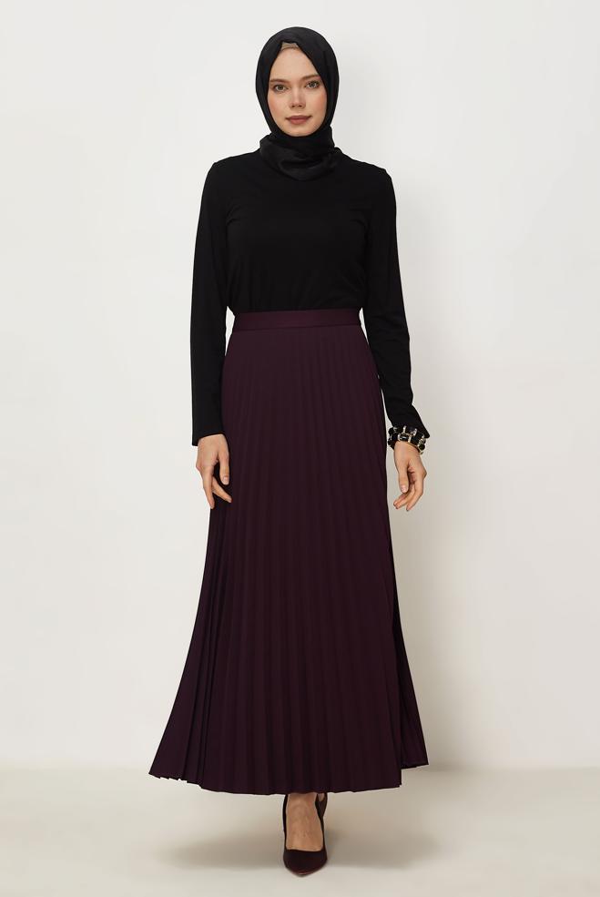 Tesettür giyim SİYAH BİSİKLET YAKA BLUZ 46496 - ALVİNA