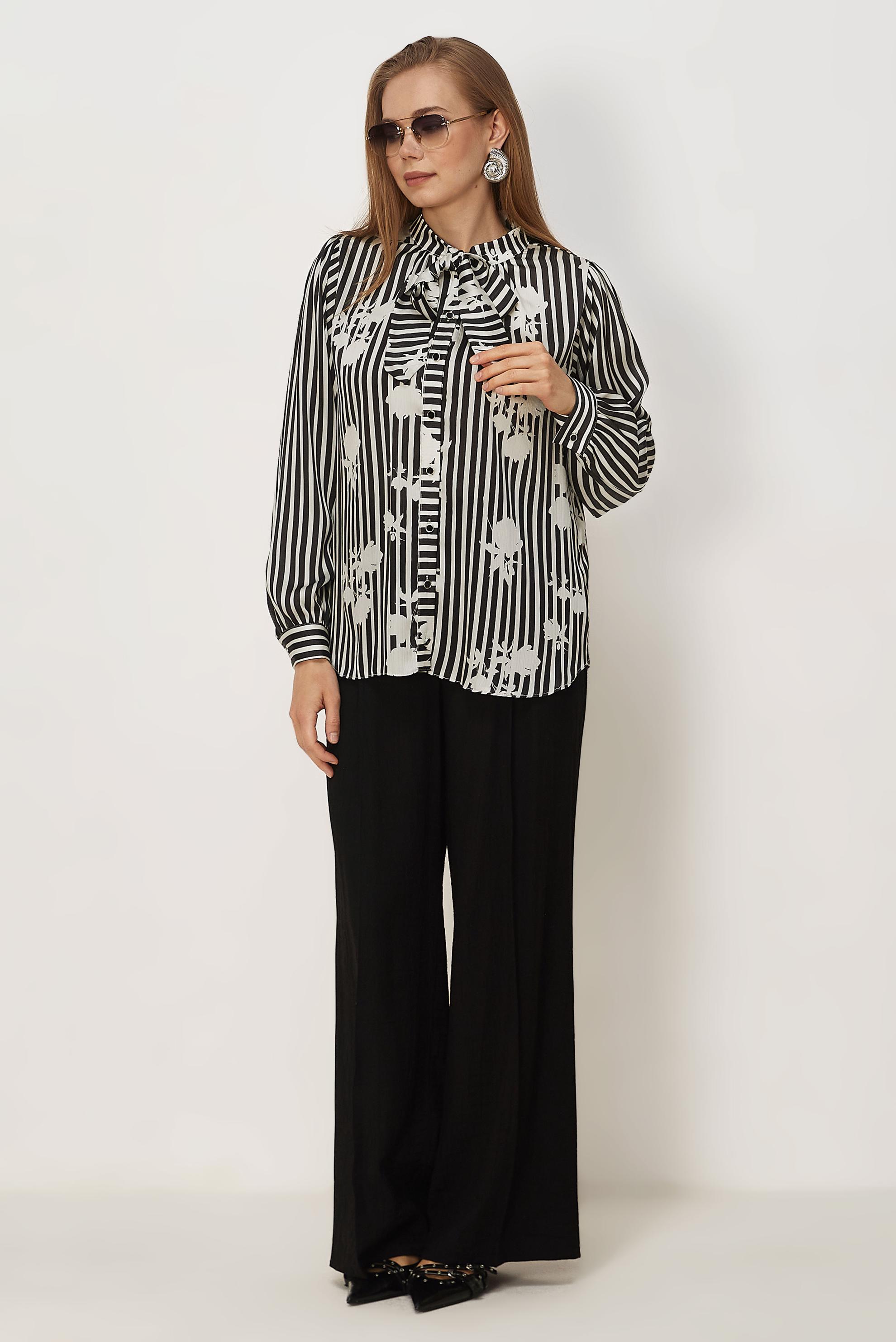 Vêtements hijab NOIR CHEMISIER EN SATIN À MOTIFS 46546
