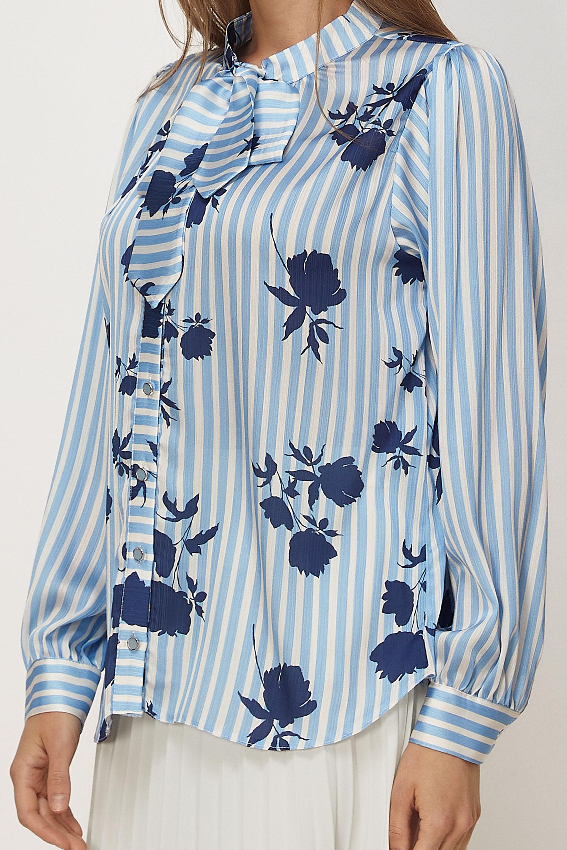 Vêtements hijab BLEU CHEMISIER EN SATIN À MOTIFS 46546