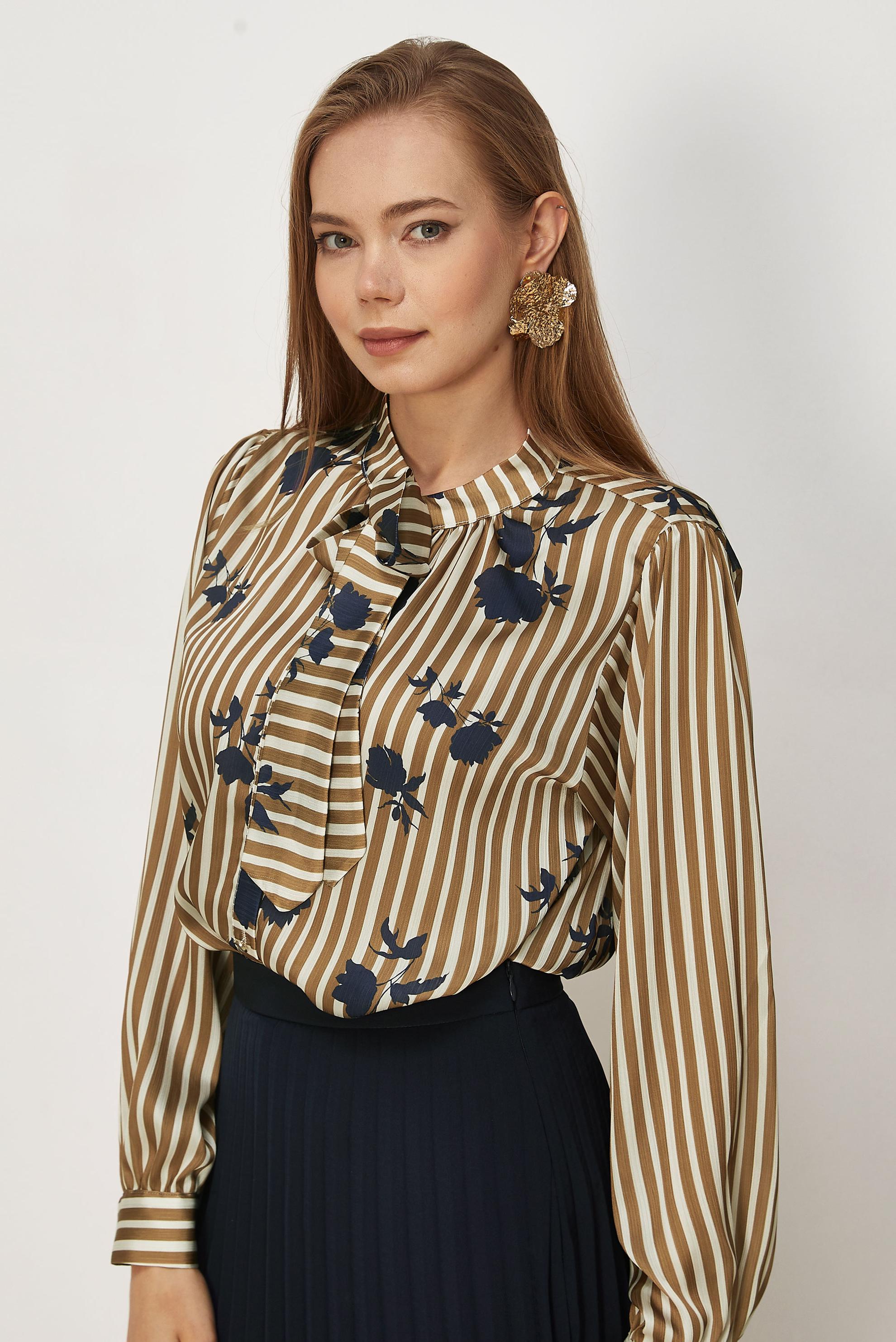 Vêtements hijab BEIGE CHEMISIER EN SATIN À MOTIFS 46546