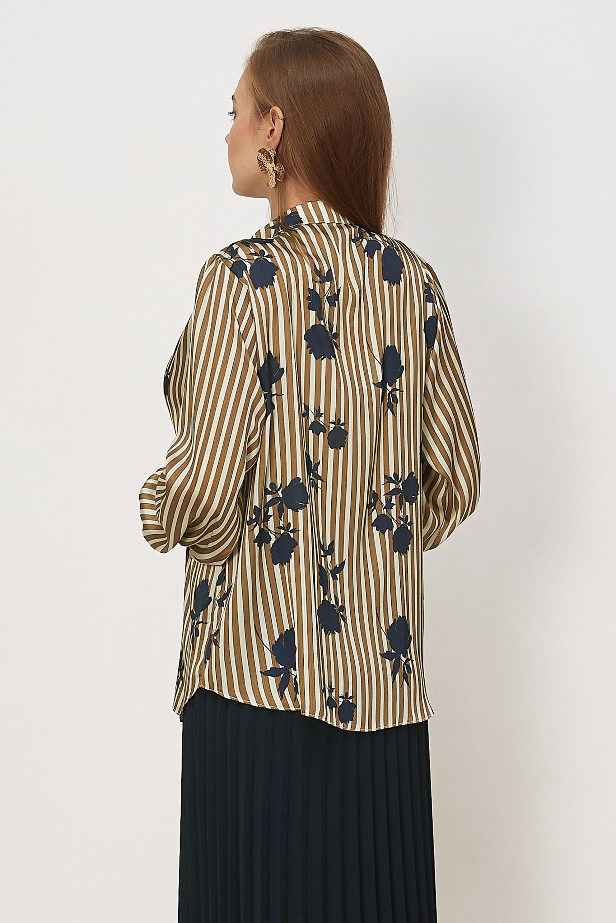 Vêtements hijab BEIGE CHEMISIER EN SATIN À MOTIFS 46546