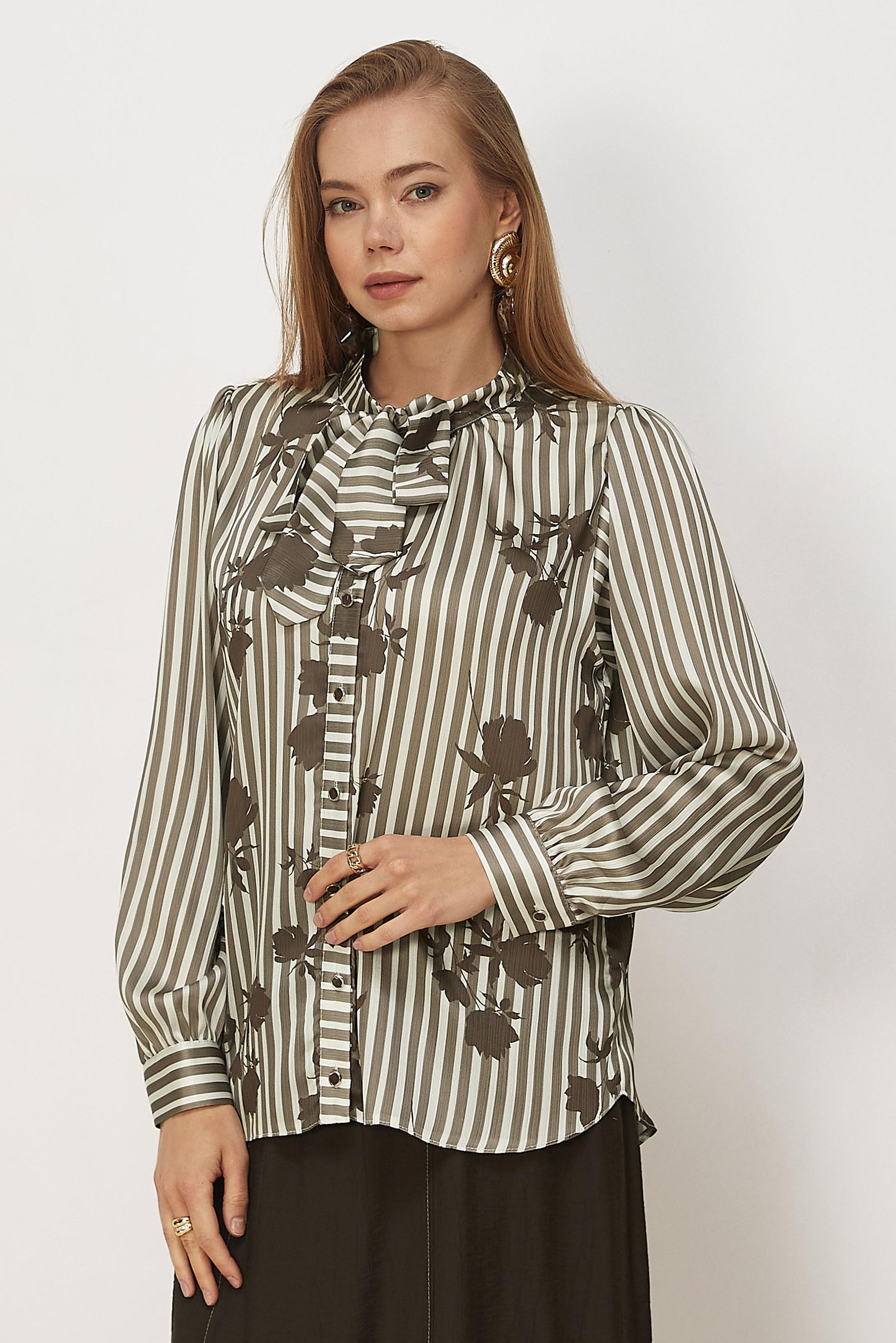 Vêtements hijab VISON CHEMISIER EN SATIN À MOTIFS 46546