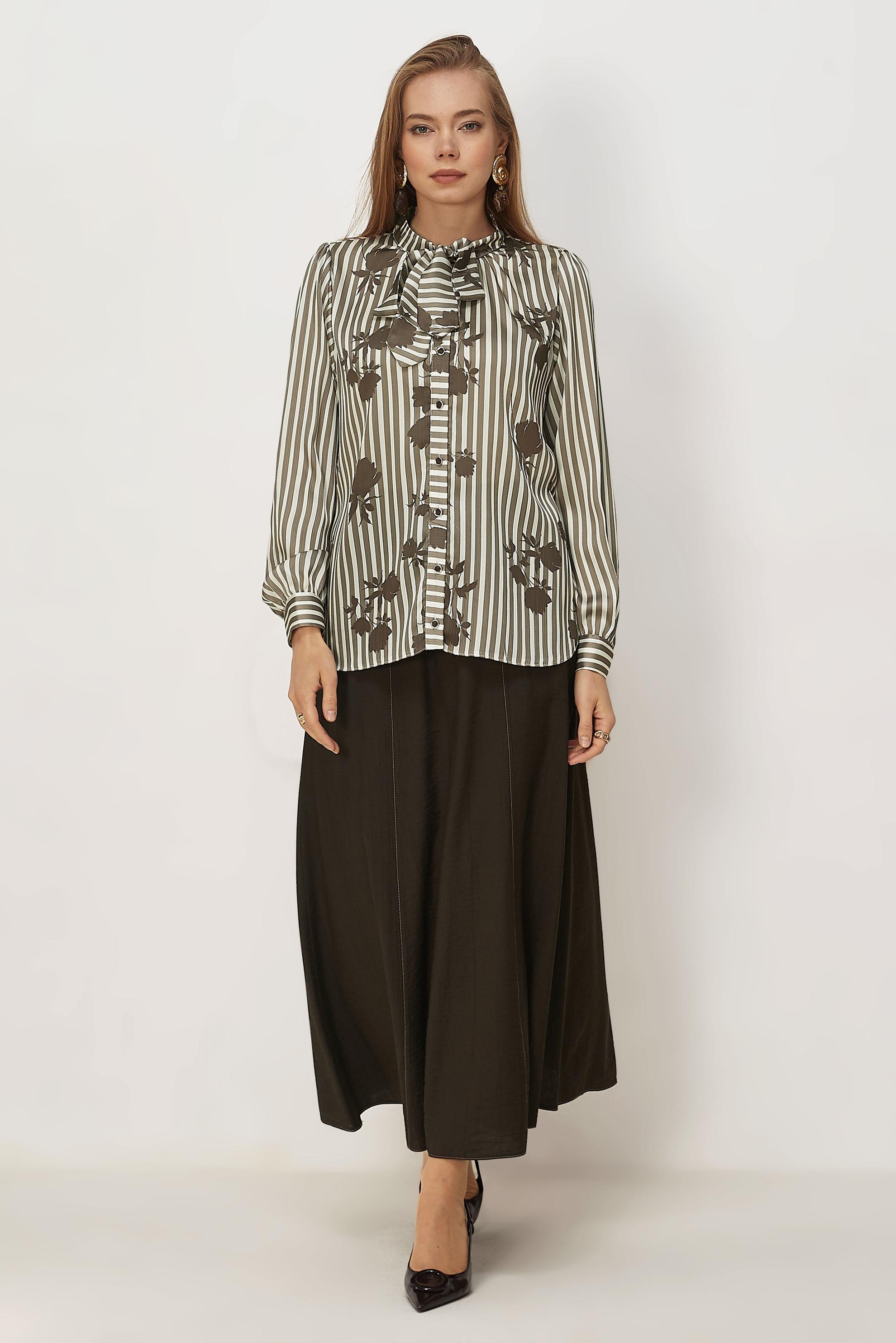 Vêtements hijab VISON CHEMISIER EN SATIN À MOTIFS 46546