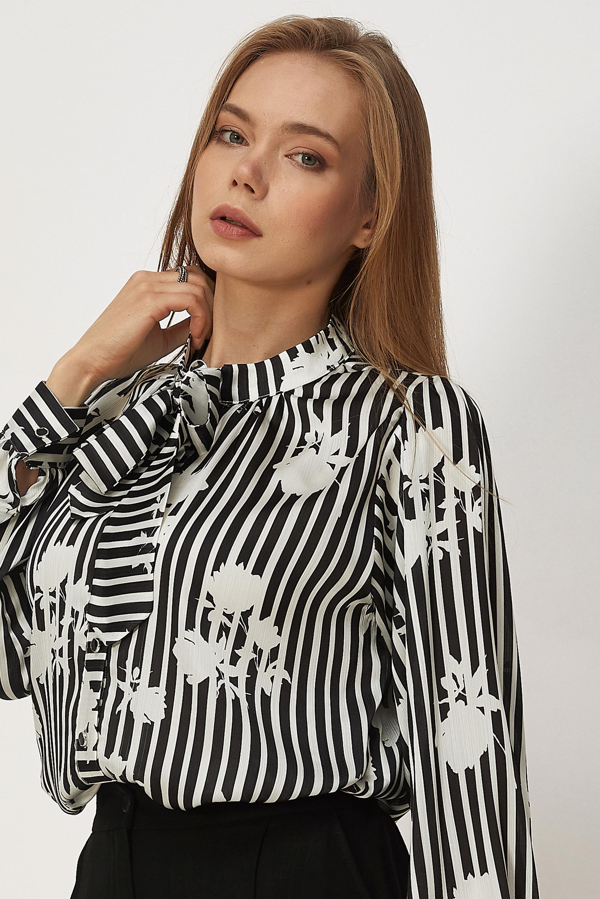 Vêtements hijab NOIR CHEMISIER EN SATIN À MOTIFS 46546-1