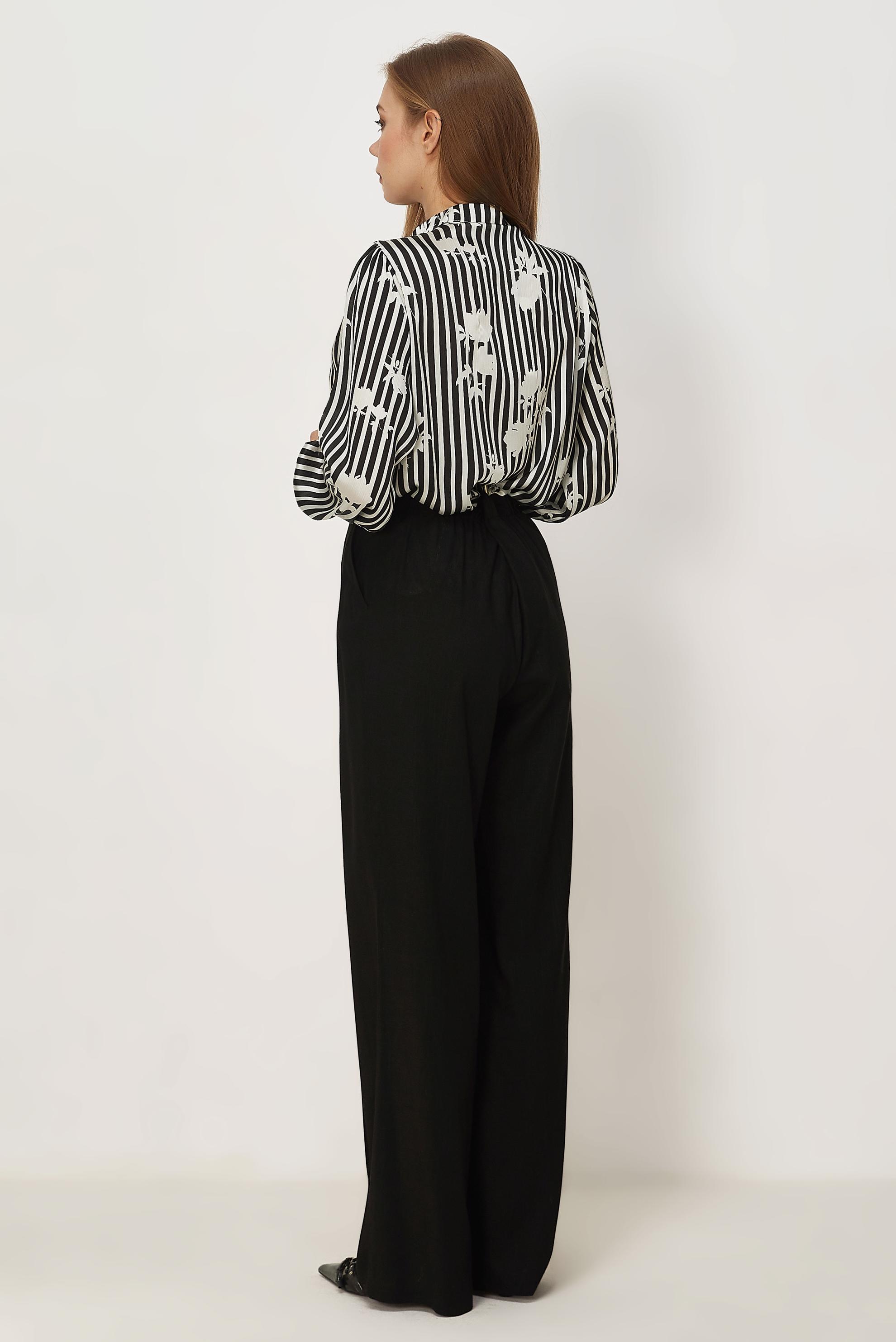 Vêtements hijab NOIR CHEMISIER EN SATIN À MOTIFS 46546-1