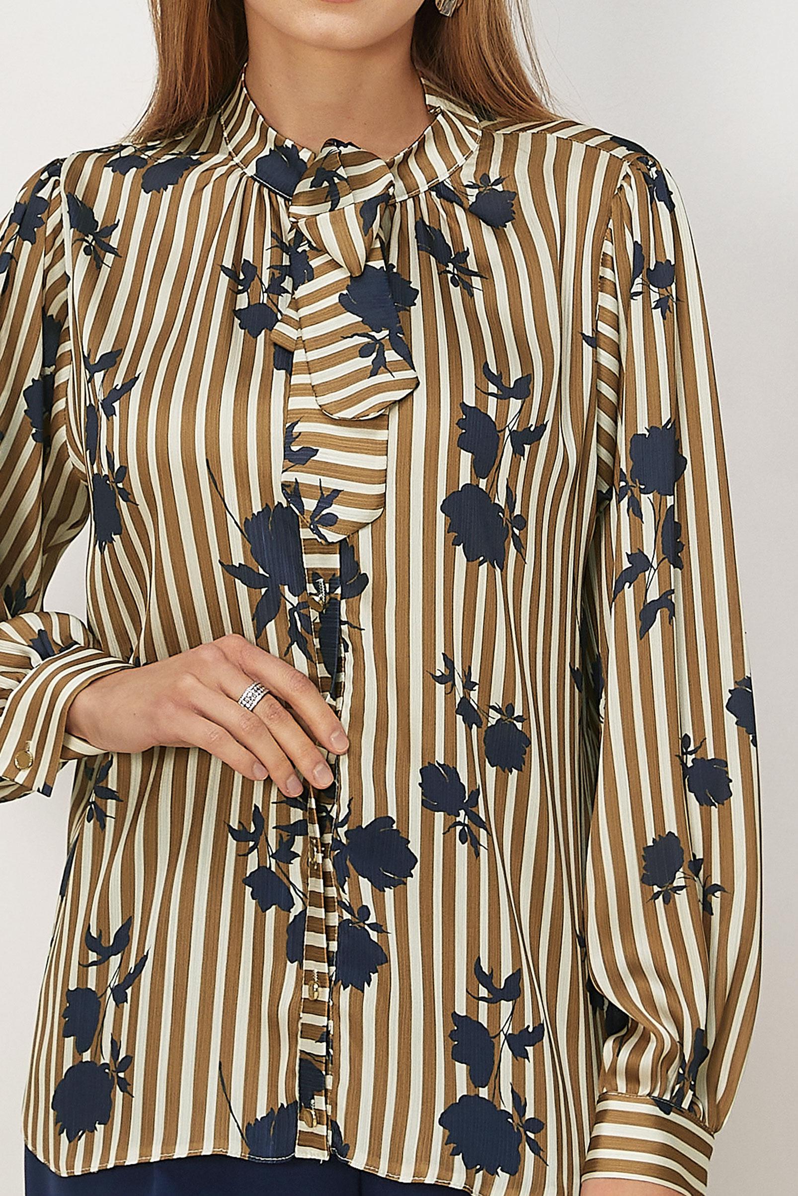 Vêtements hijab BEIGE CHEMISIER EN SATIN À MOTIFS 46546-1