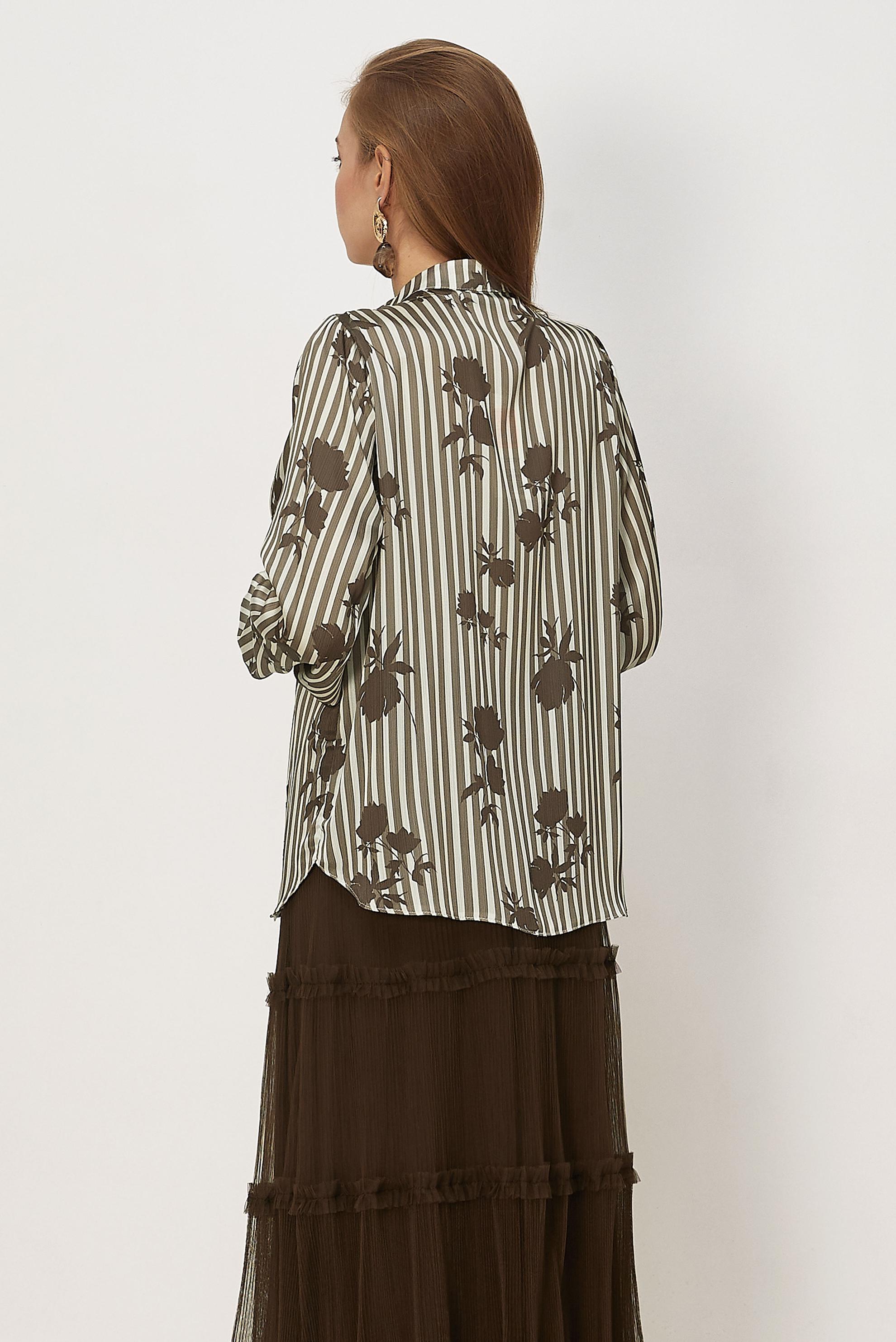 Vêtements hijab VISON CHEMISIER EN SATIN À MOTIFS 46546-1
