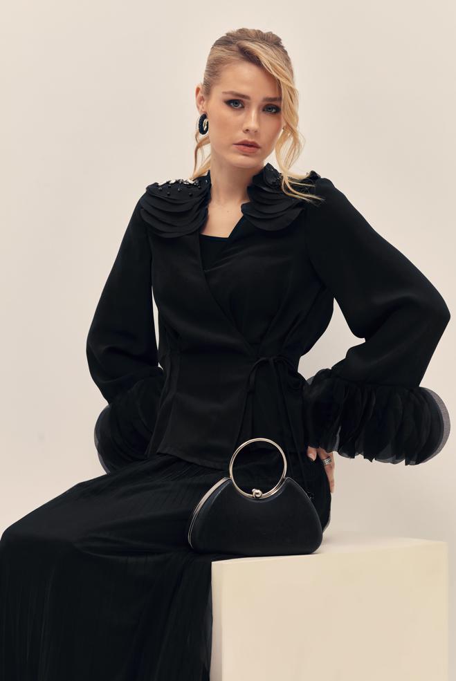 Tesettür giyim SİYAH 46605 MEDY BLUZ 38-42 - ALVİNA