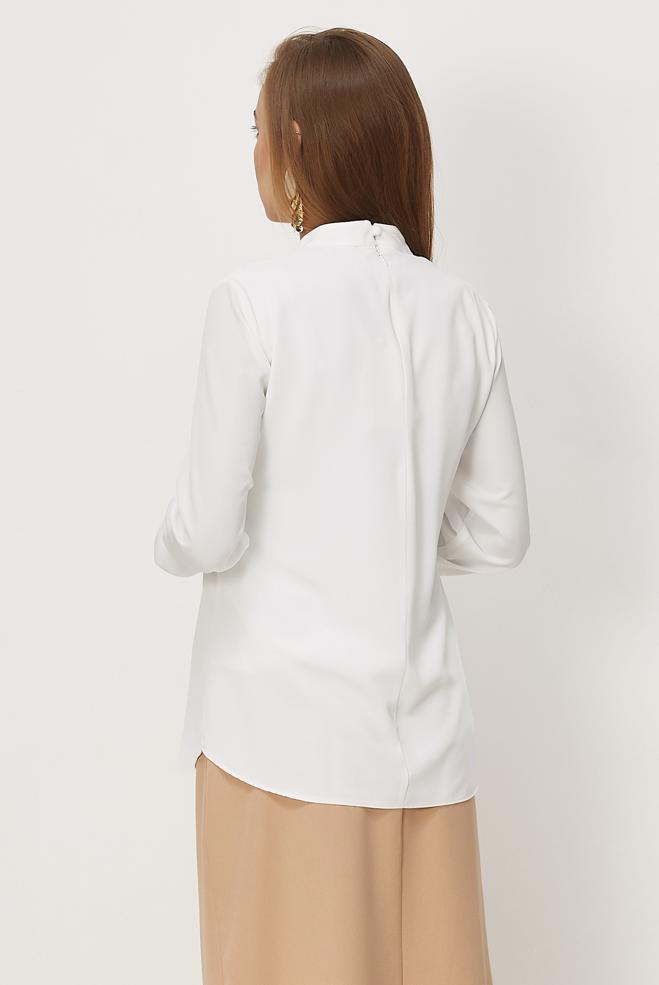 Vêtements hijab BLANC CHEMISIER À COL MONTANT 46655 - ALVİNA