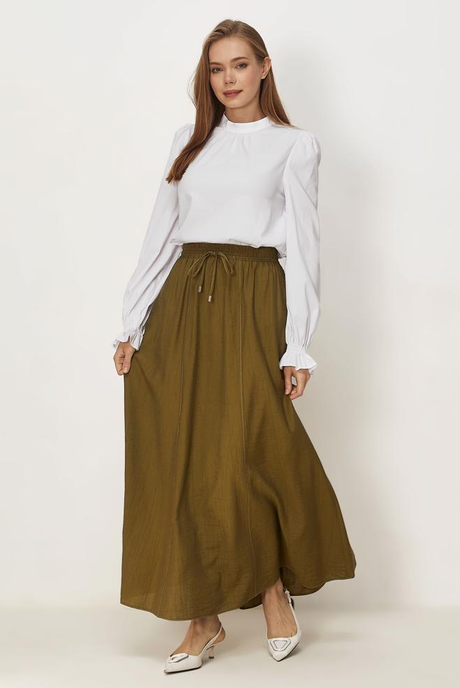 Vêtements hijab BEIGE CHEMISIER À COL MONTANT 46657 - ALVİNA