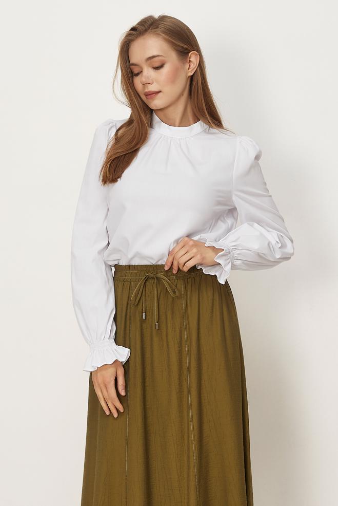 Vêtements hijab BEIGE CHEMISIER À COL MONTANT 46657 - ALVİNA