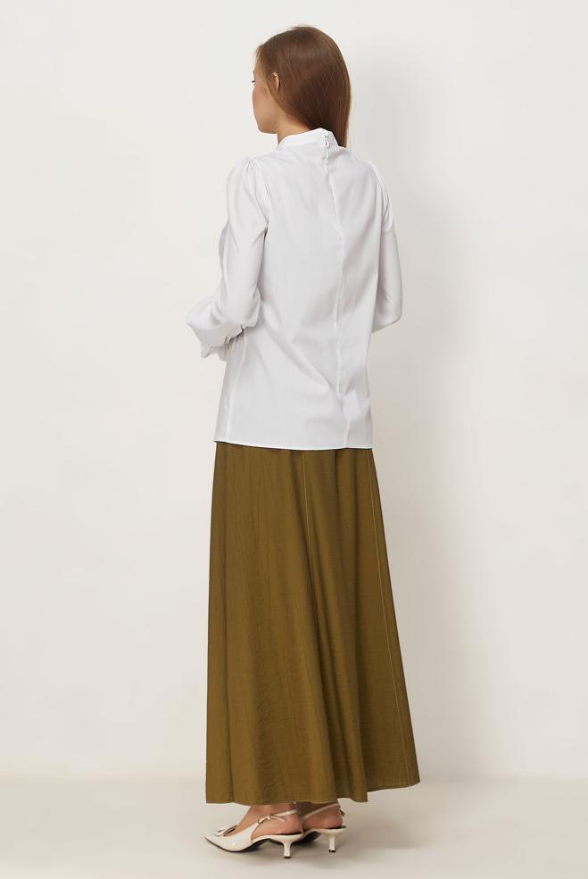 Vêtements hijab BEIGE CHEMISIER À COL MONTANT 46657 - ALVİNA