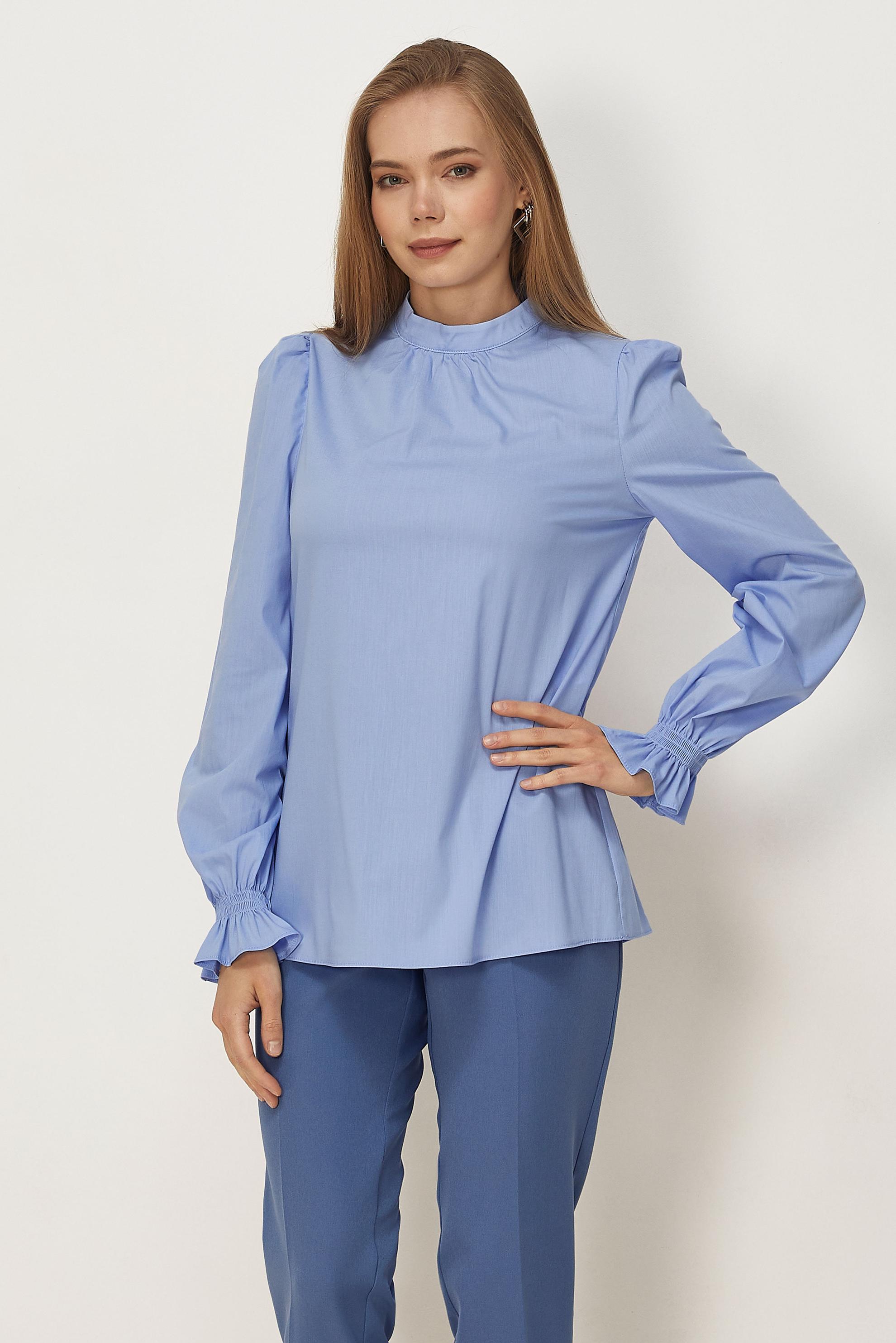 Vêtements hijab BLEU CHEMISIER À COL MONTANT 46657