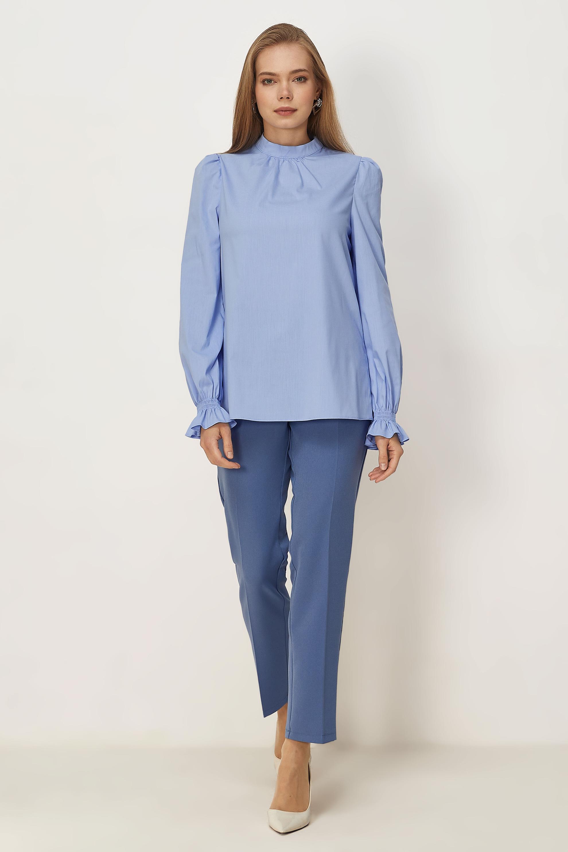 Vêtements hijab BLEU CHEMISIER À COL MONTANT 46657