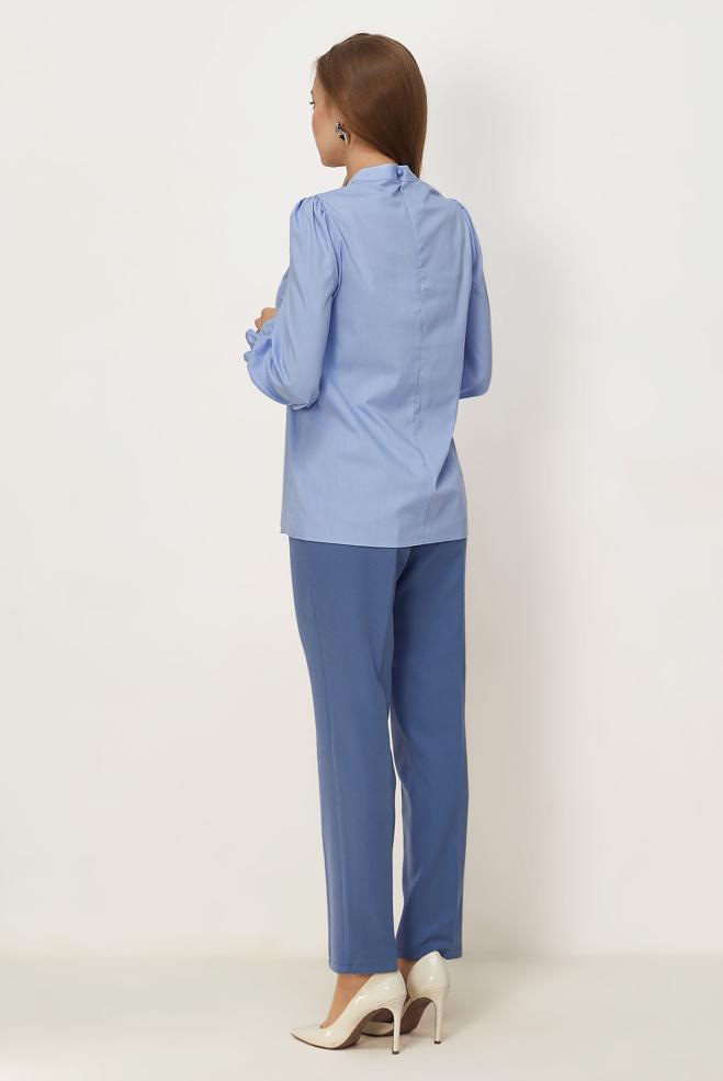 Vêtements hijab BLEU CHEMISIER À COL MONTANT 46657 - ALVİNA