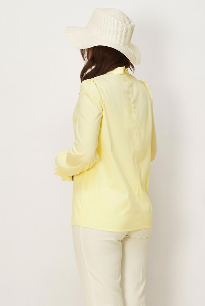 Hijab-Kleidung GELB STEHKRAGENBLUSE 46657 - ALVİNA