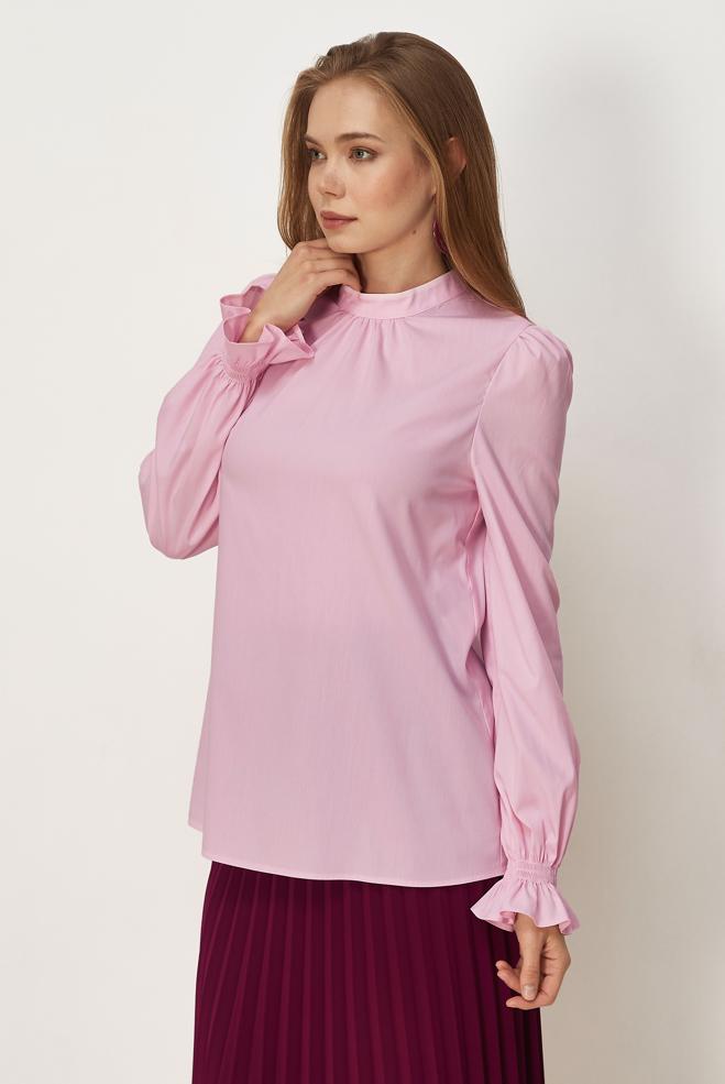 Vêtements hijab ROSE CHEMISIER À COL MONTANT 46657 - ALVİNA