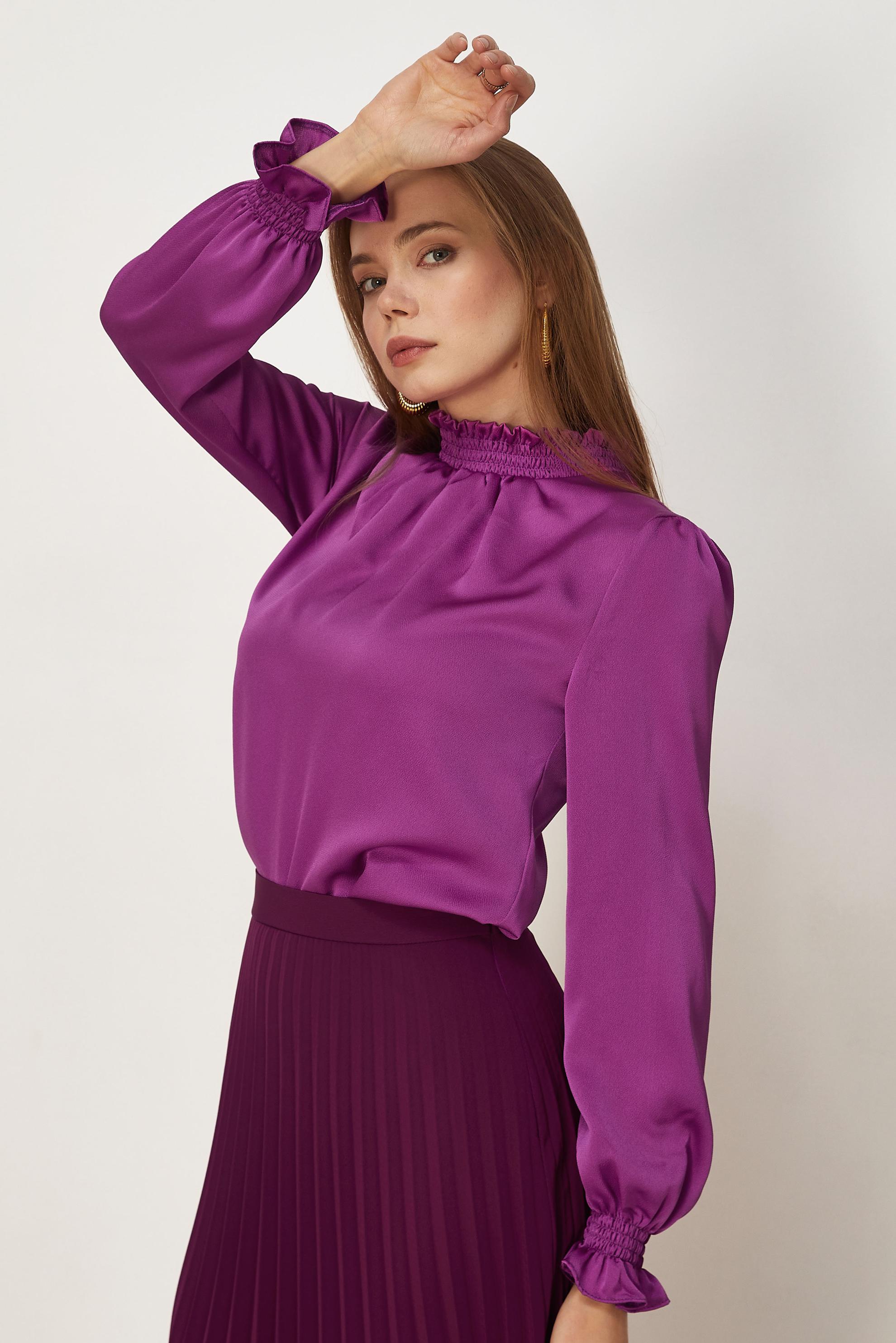 Vêtements hijab BEIGE CHEMISIER EN SATIN À COL MONTANT 46687