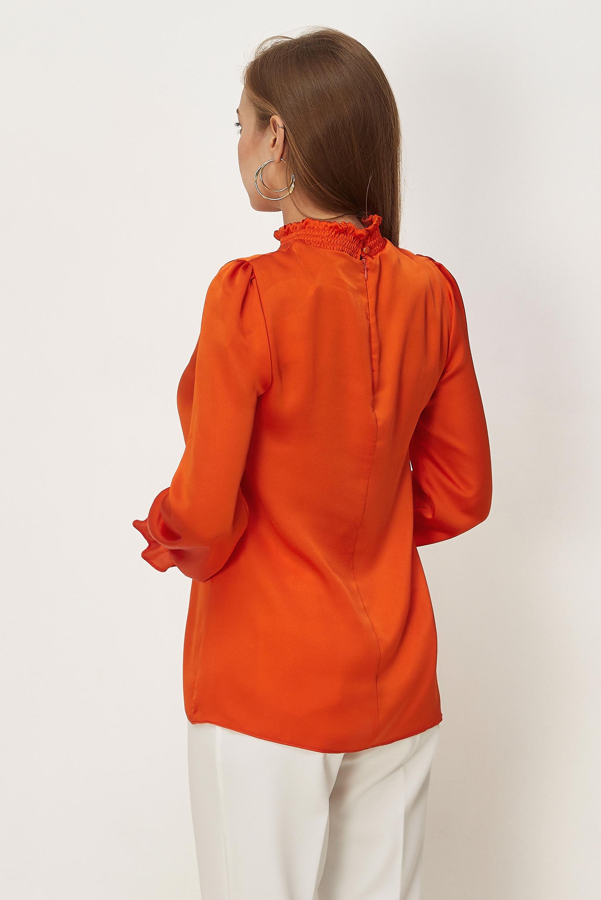 Vêtements hijab ORANGE CHEMISIER EN SATIN À COL MONTANT 46687