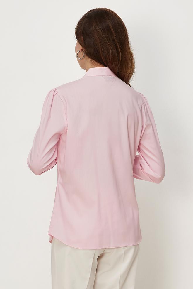 Tesettür giyim PEMBE DİK YAKA BLUZ 46751 - ALVİNA