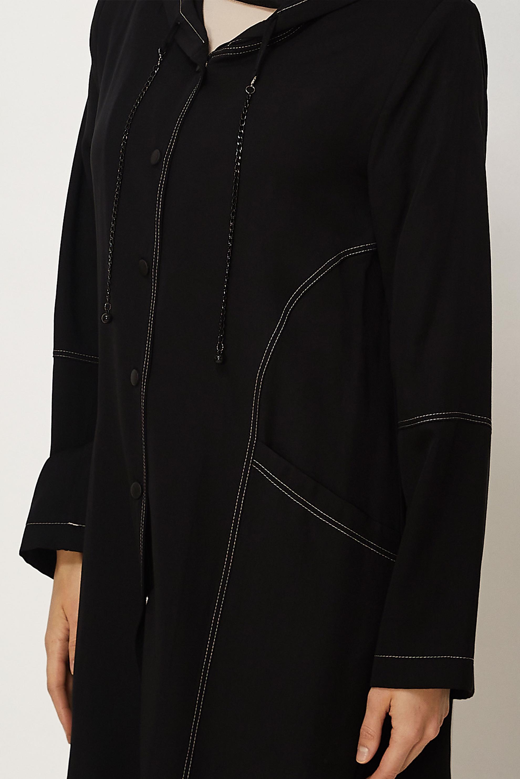 Hijab clothing BLACK HOODED JACKET 45702