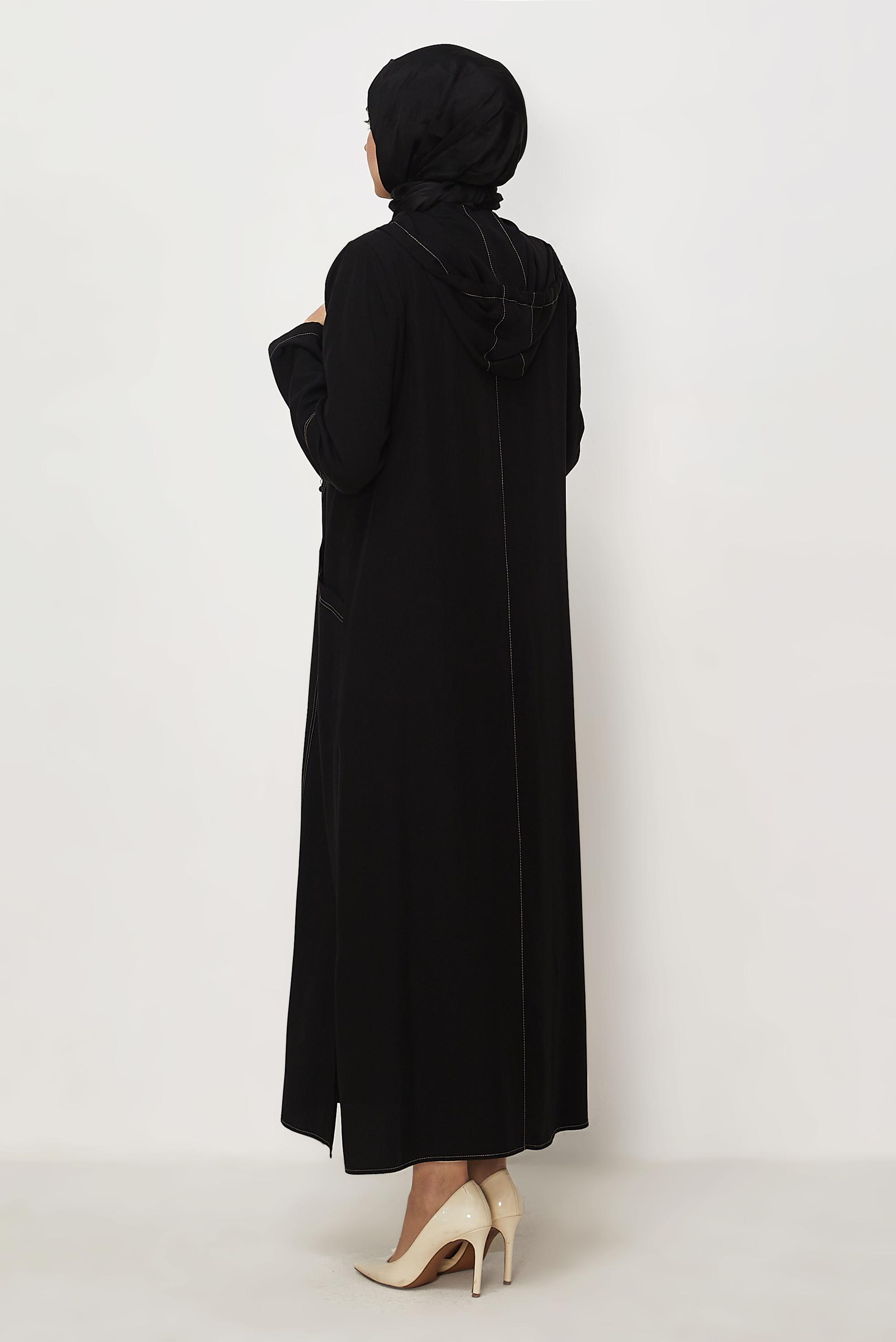 Hijab clothing BLACK HOODED JACKET 45702