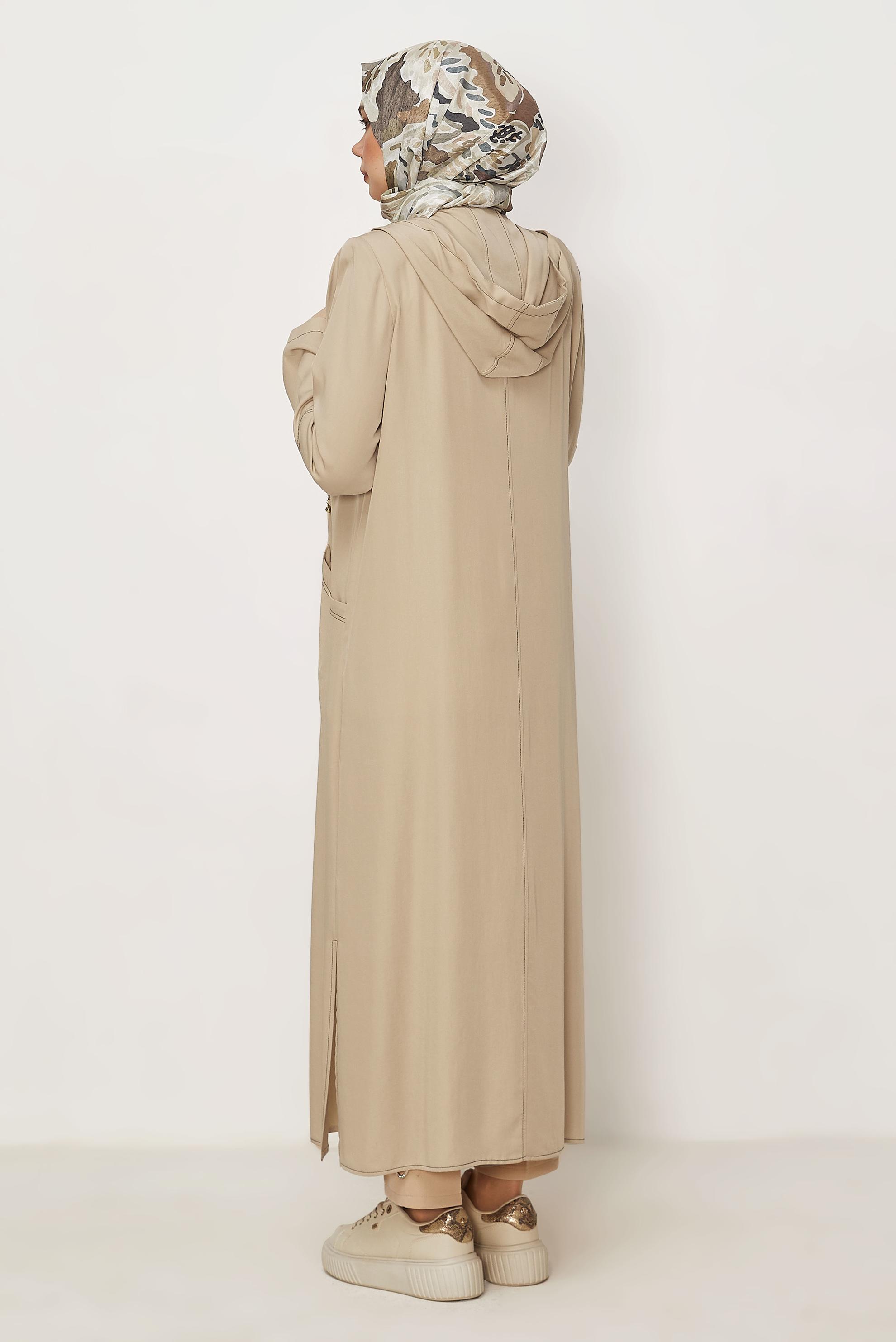 Hijab clothing BROWN HOODED JACKET 45702