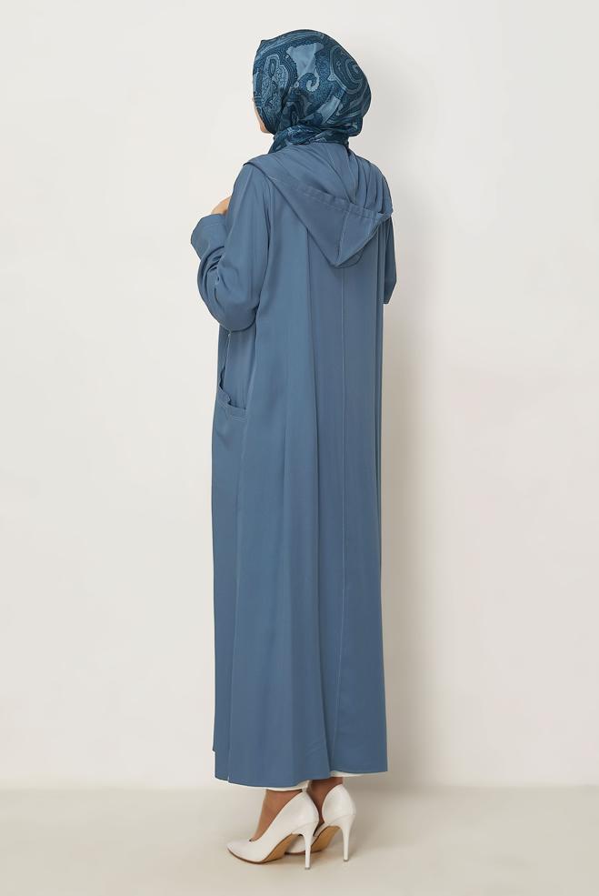 Hijab clothing NAVY BLUE HOODED JACKET 45702 - ALVİNA