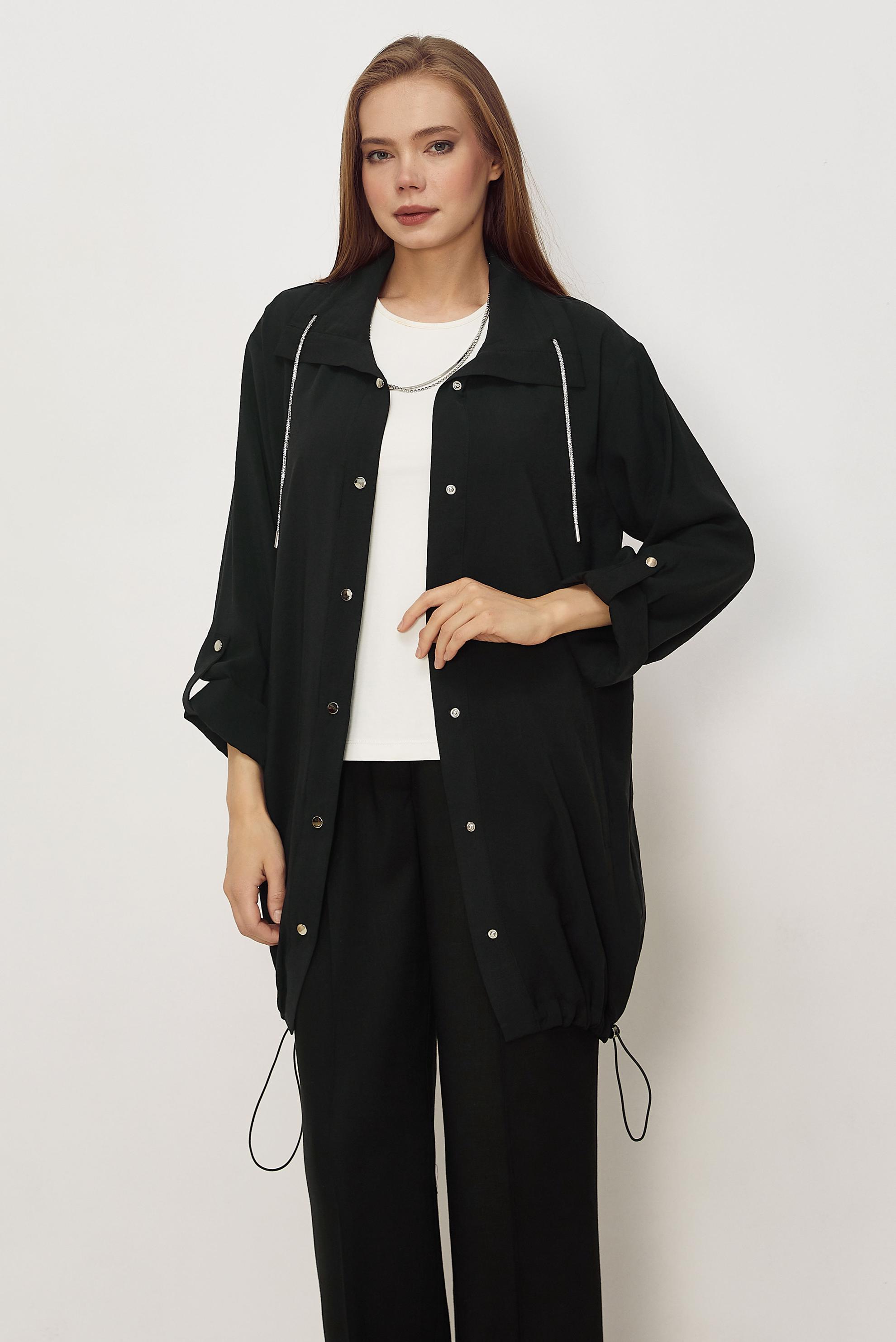 Hijab clothing BLACK SHIRT COLLAR MODAL JACKET 46345